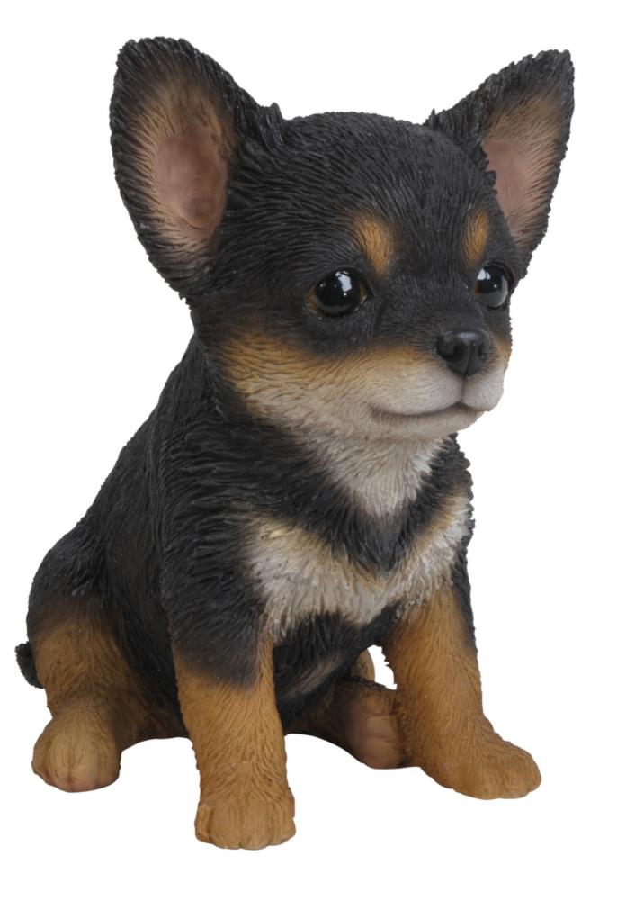 Lovely Chihuahua Brown DOG Hand Painted Resin Figurine Statue mini pet toy gift 