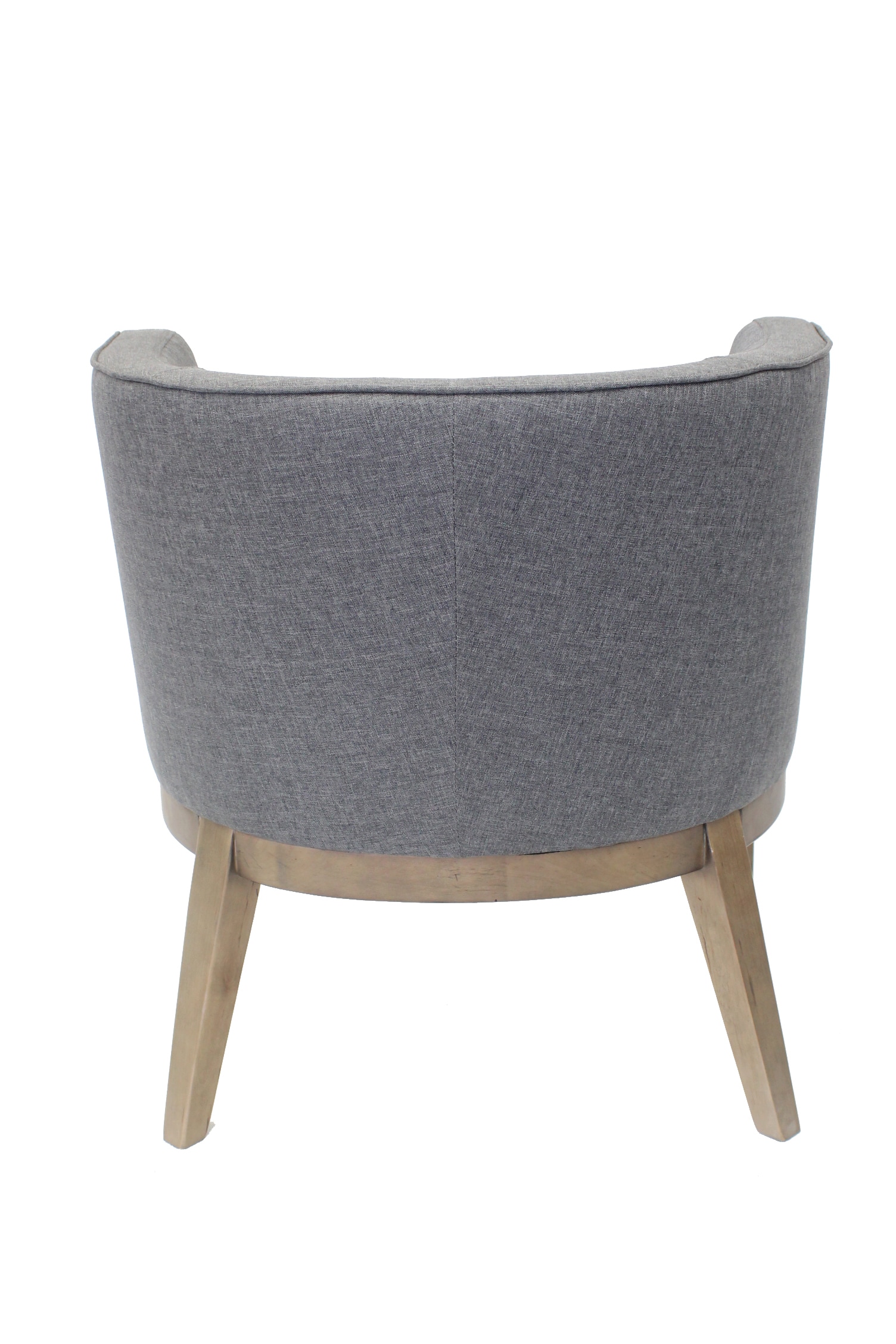 Elegant Slate Gray Barrel Accent Chair in Velvet and Wood