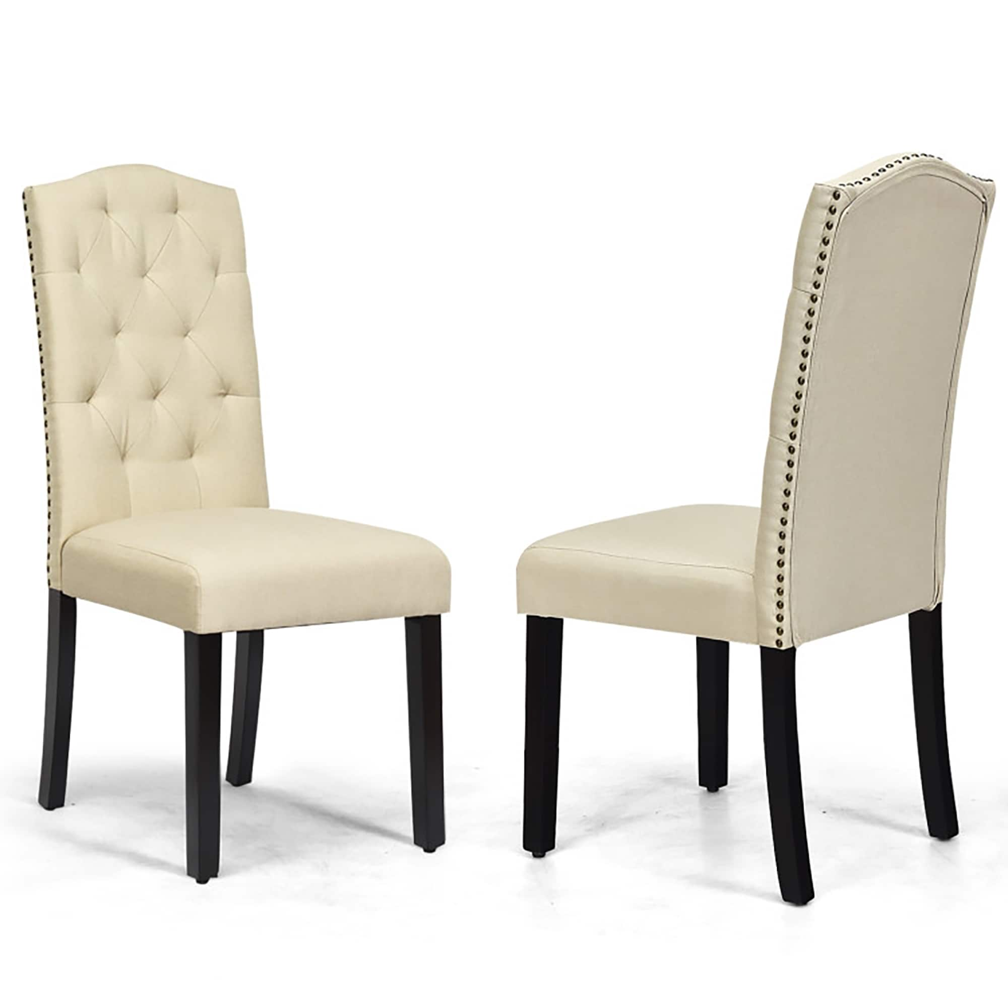 Set of 2 Contemporary/Modern Linen Upholstered Dining Side Chair (Wood Frame) in White | - Sumyeg WF-HW65771BL-4-LA