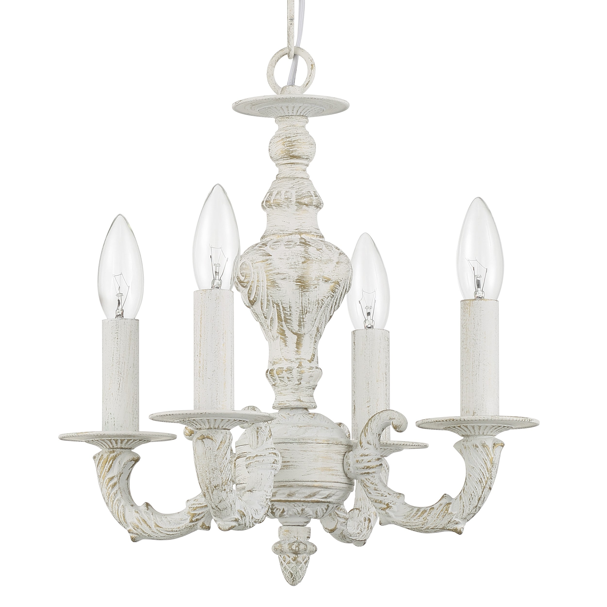 Crystorama 5124-AW Paris Market 4 -Light Distressed White Rustic For Use in Bedrooms, Dining Rooms, Foyers, Kitchens, Living Rooms Chandelier