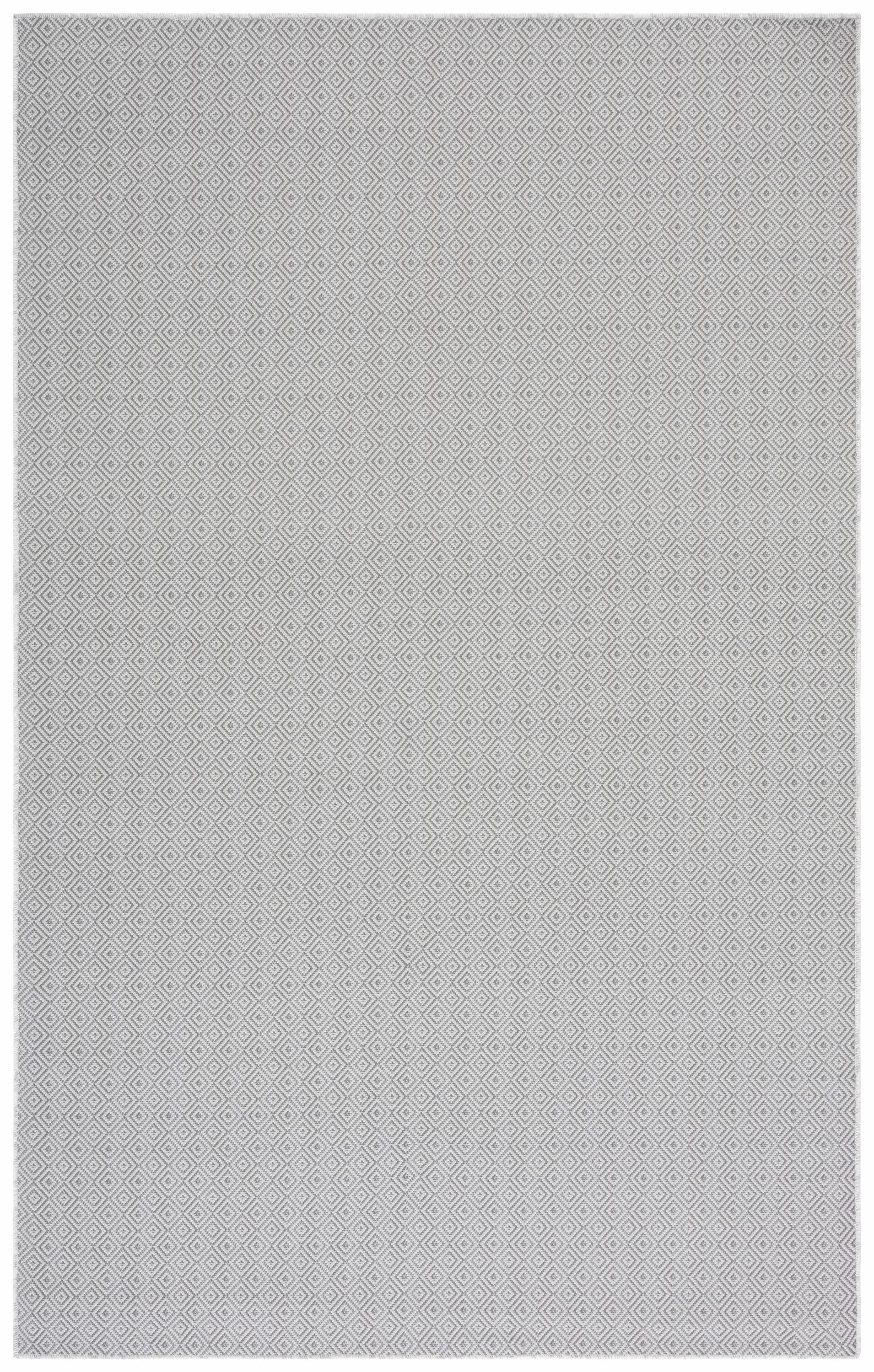 Gray Diamond Pattern Synthetic Indoor/Outdoor Area Rug, 5'-1" x 7'-6"