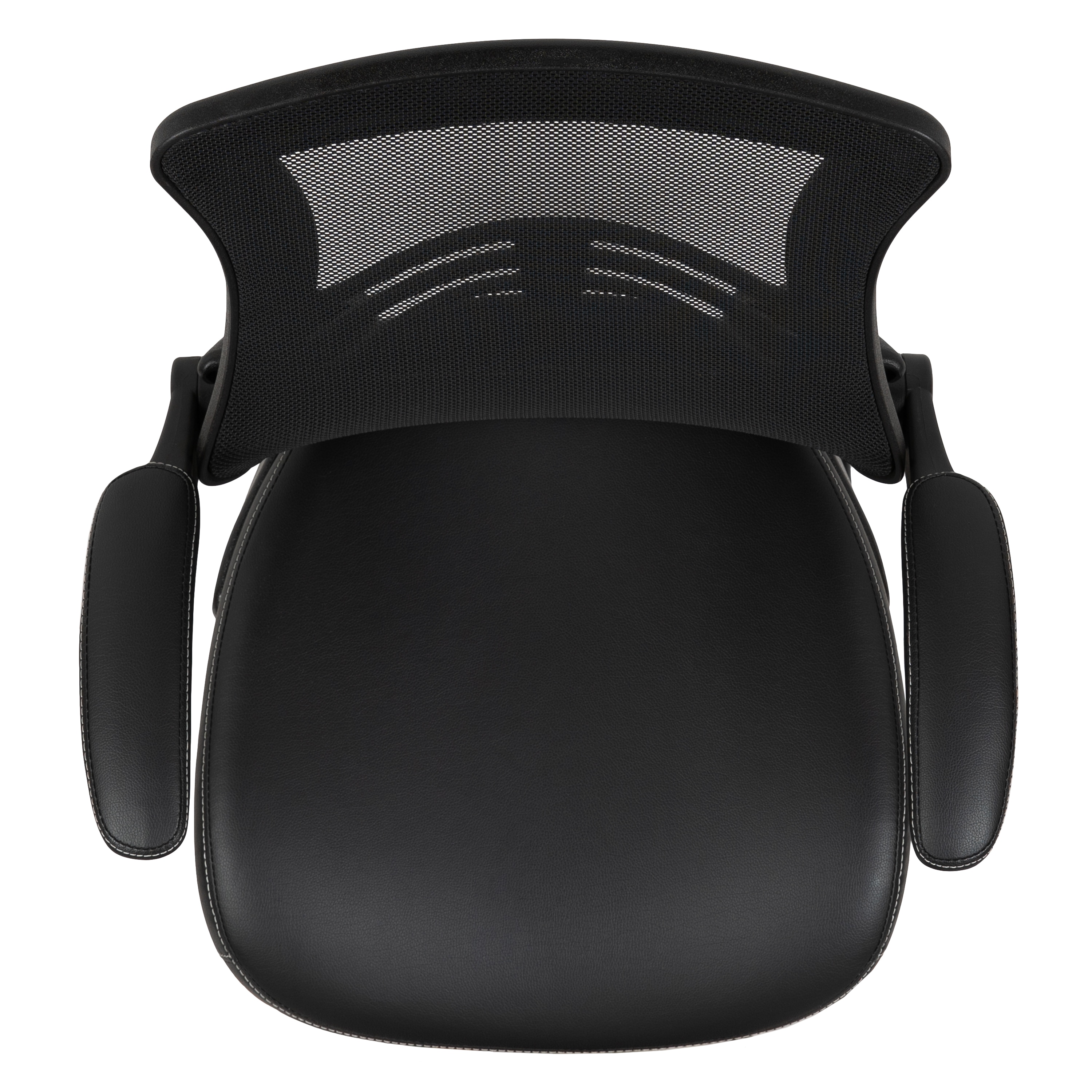 Kelista High-Back Black LeatherSoft Mesh Office Guest Chair