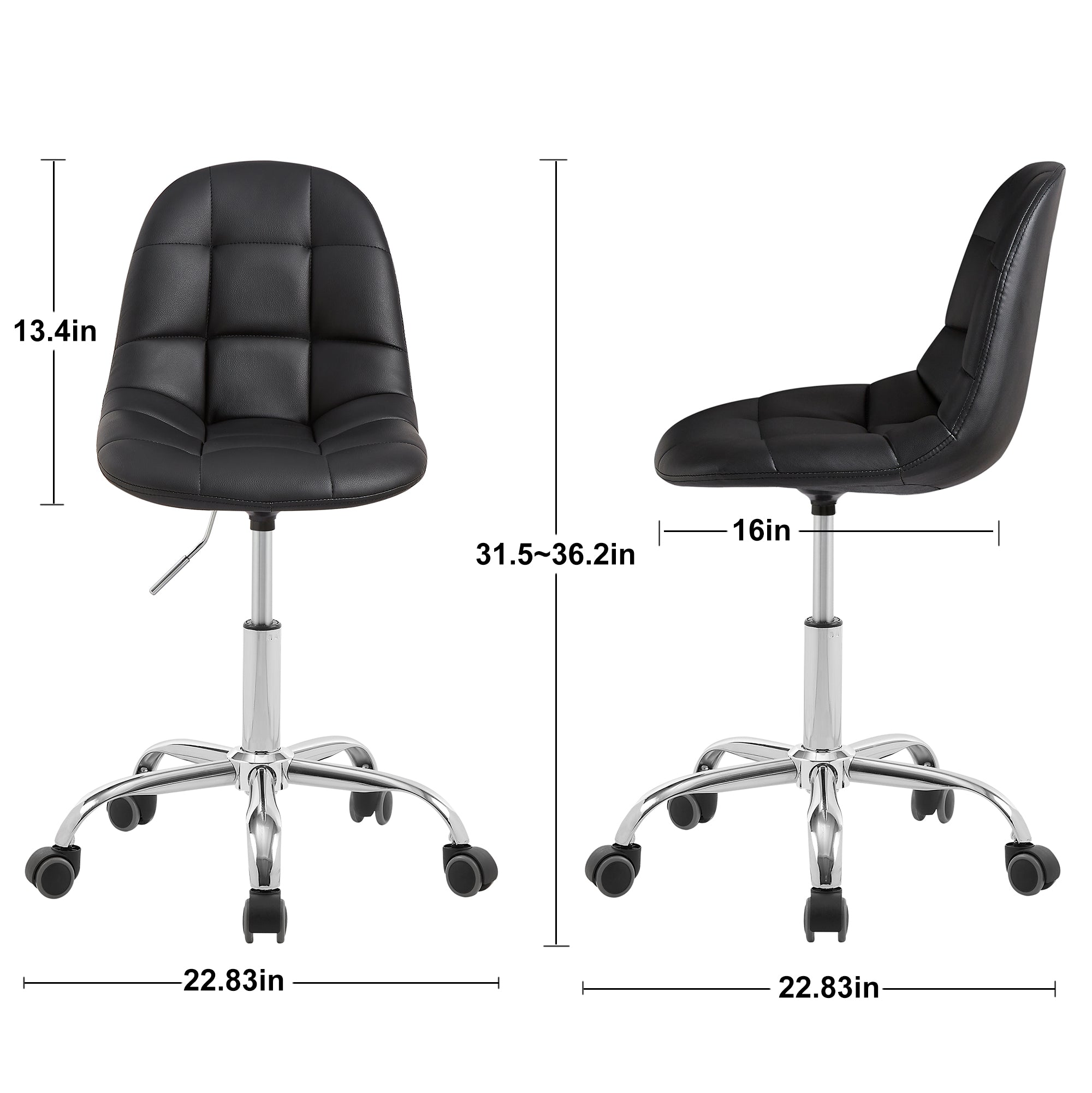 Vecelo LOE-OC03-BLK Office-Chairs - View #3
