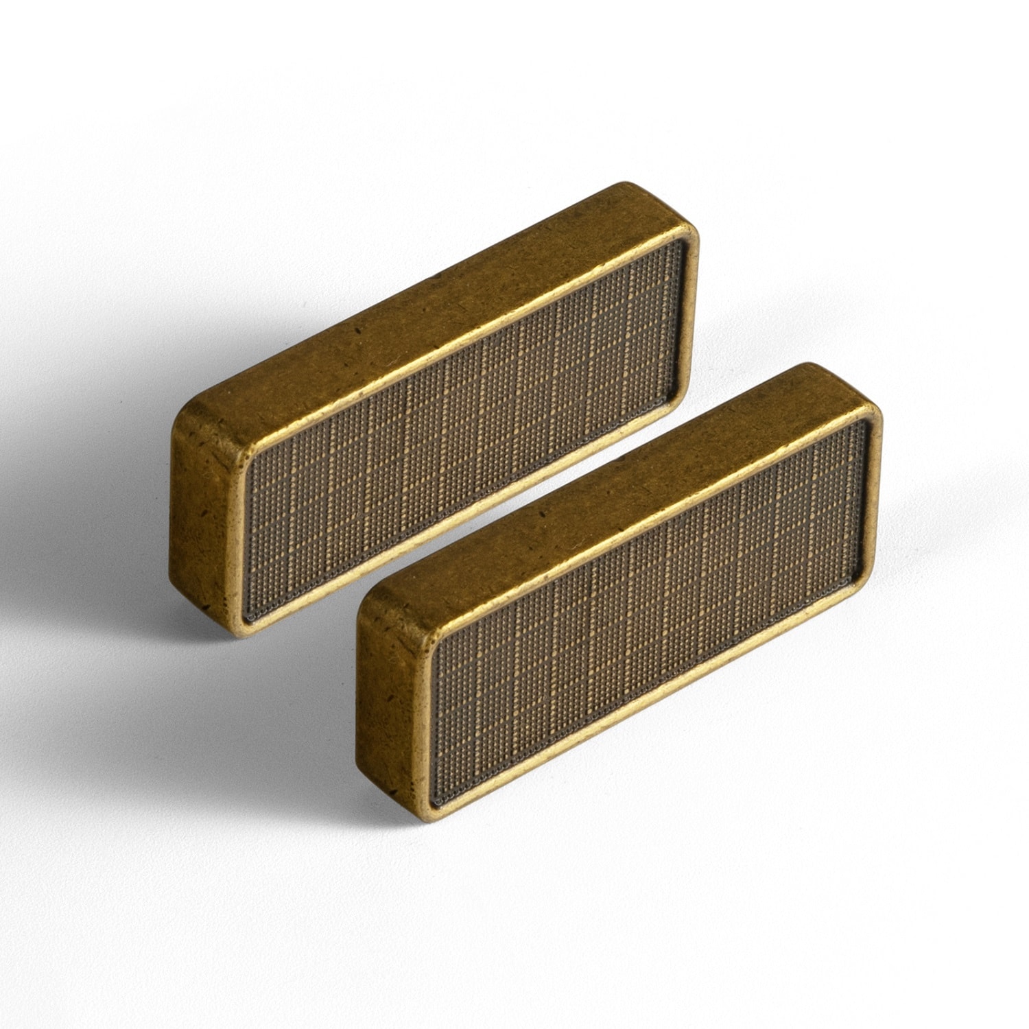Miaokesen 2061GT-32 1-1/4-in , 32mm Center to Center Antique Brass Rectangular Finger 6 -Pack