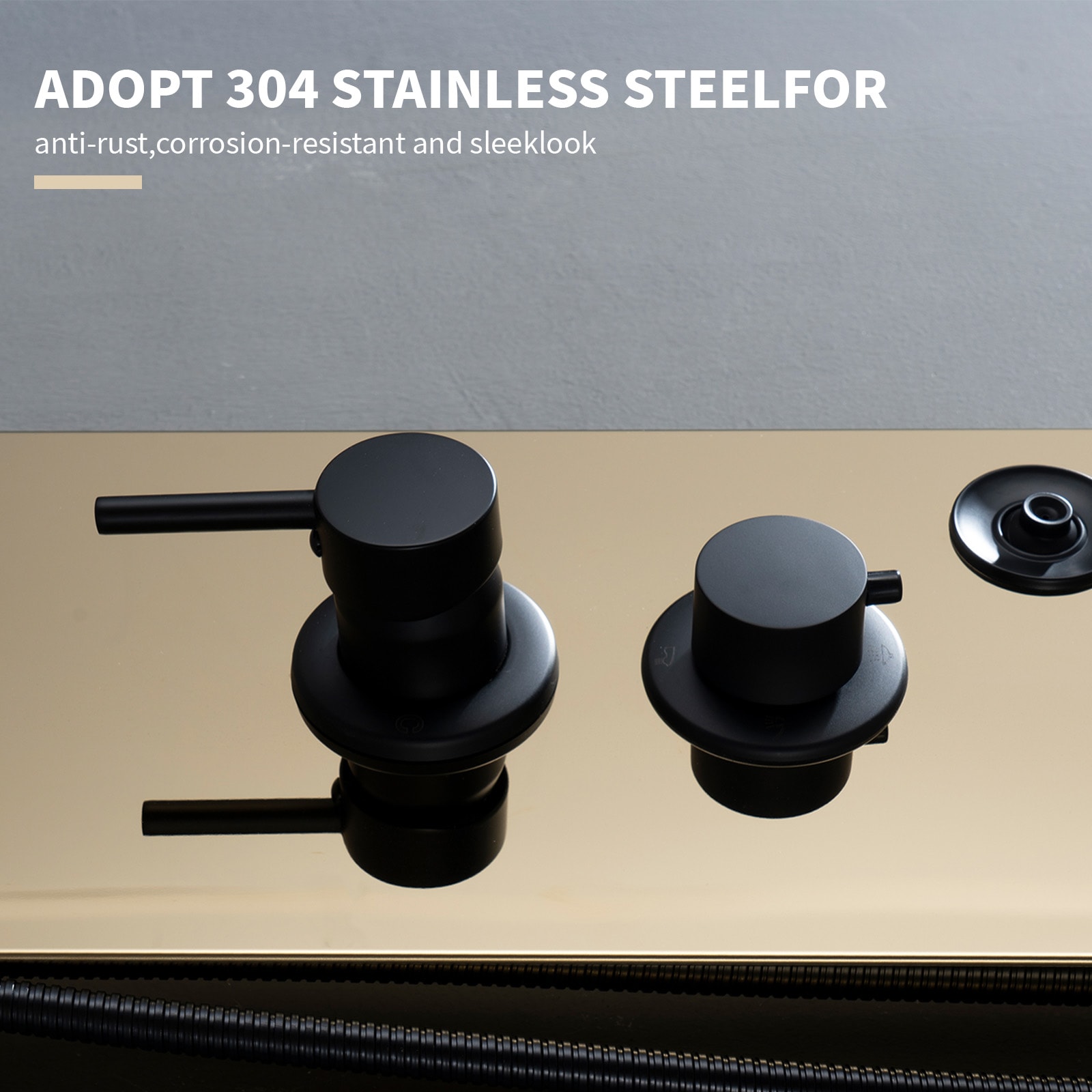 Gold Brushed 4-Jet Rainfall Shower Panel System with Handheld Wand
