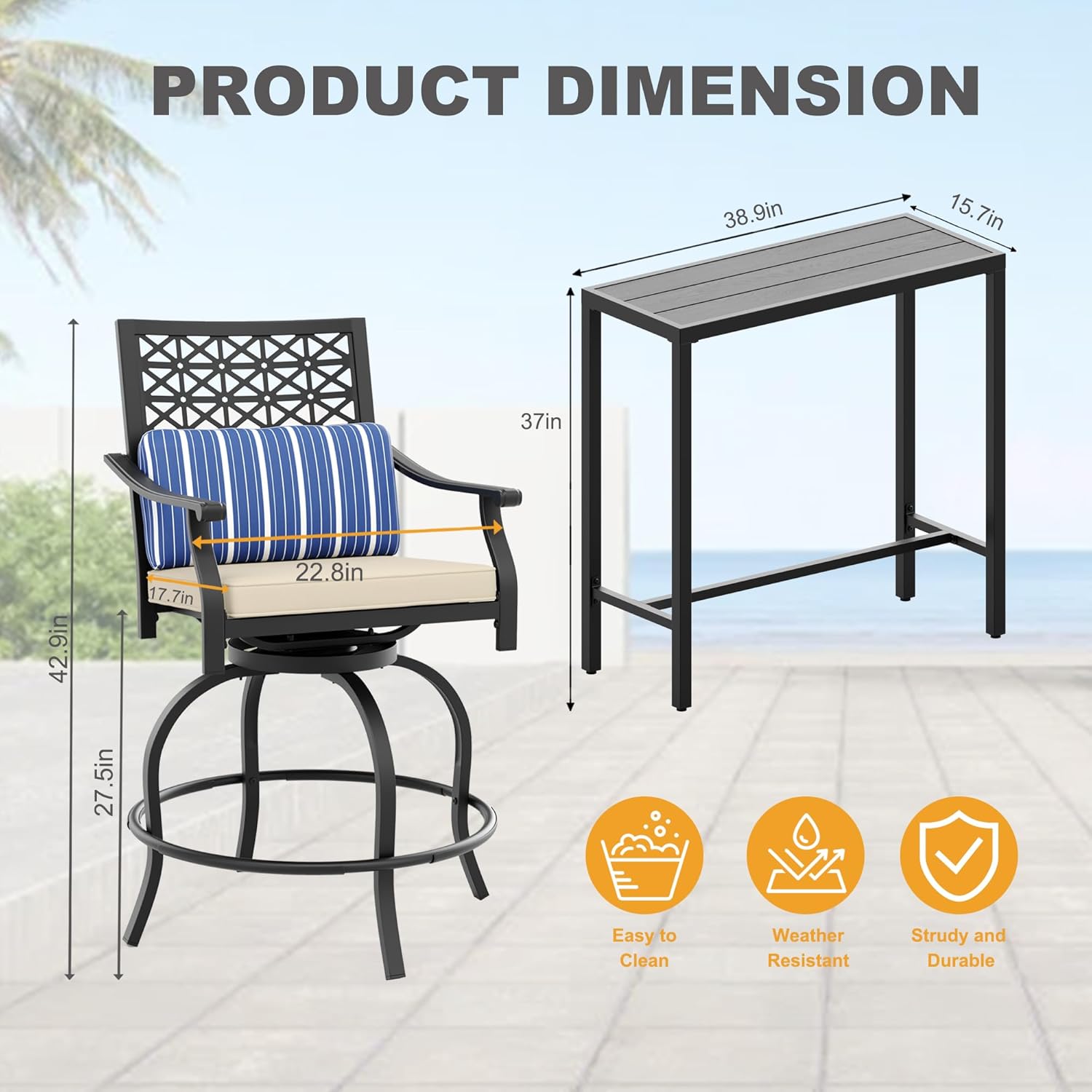 Qeetex LHF-HW-VAM-33QFKNAW Patio-Conversation-Sets - View #2