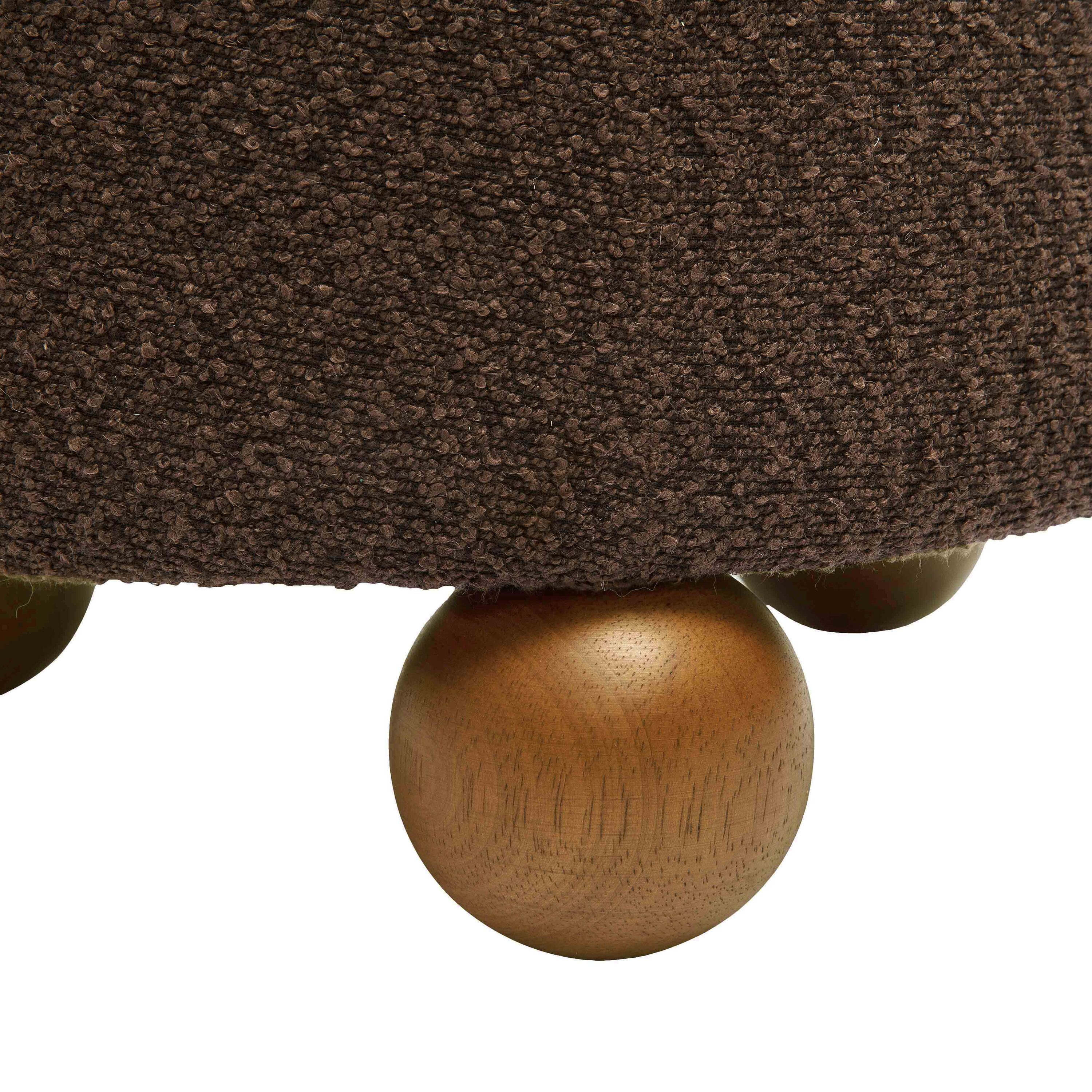 TOV Furniture Jaine Chocolate Brown Boucle Stool in the Ottomans — free download