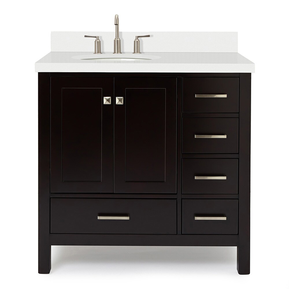 Ariel Cambridge 37-in Espresso Undermount Single Sink Bathroom Vanity 