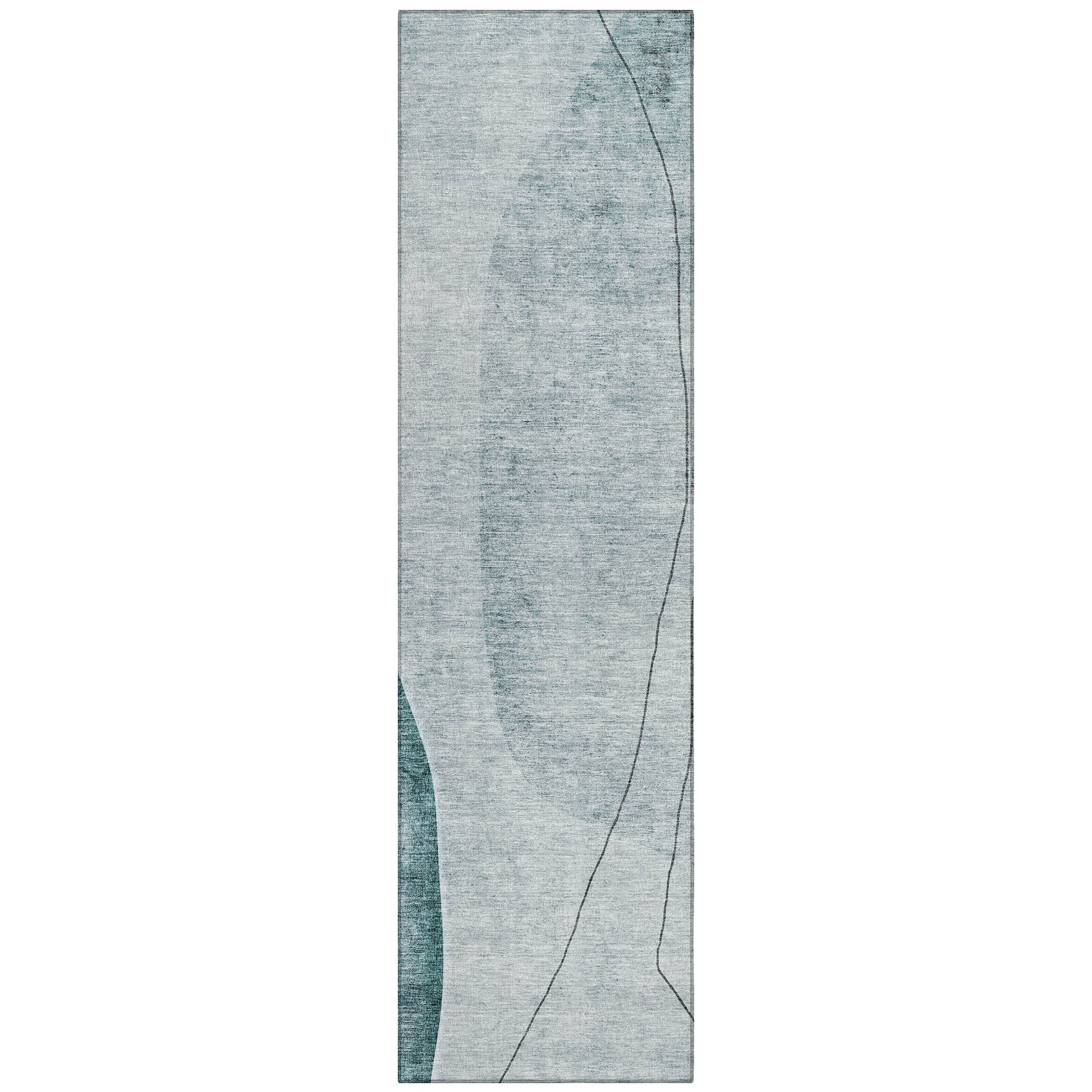 Addison Rugs ACN696TE2X8 Chantille ACN696TE 2 x 7 (ft) Polyester Teal Rectangular Indoor/Outdoor Geometric Machine washable Area rug