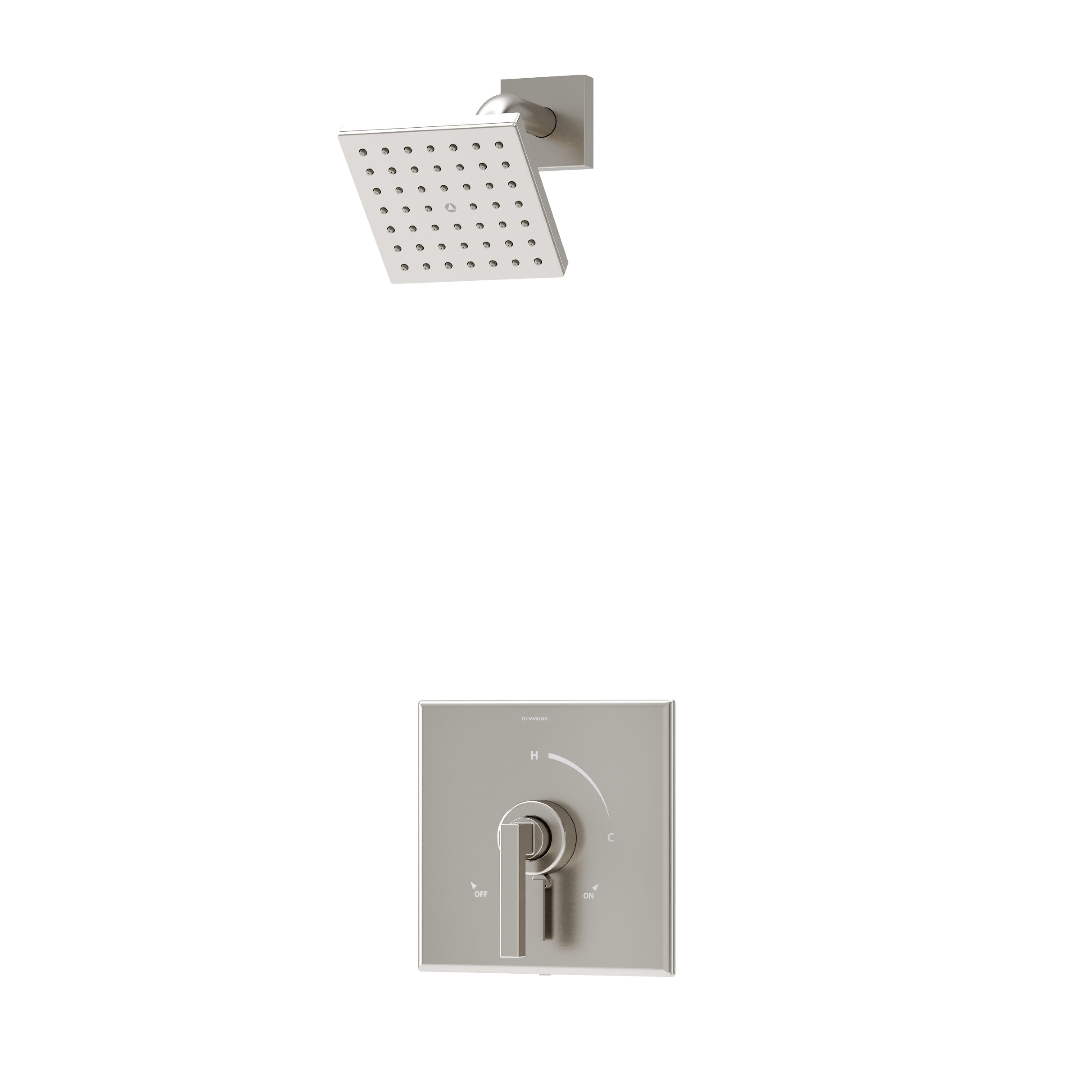 Symmons S3691STN15TRM Duro Satin Nickel 1-handle Single function 4.92-in Square Shower Faucet
