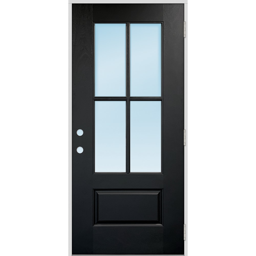 Greatview Doors FGK531SGL36L-6 36-in x 80-in x 6-9/16-in Fiberglass 3/4 lite Left-hand outswing Black Painted Front Door Insulating core