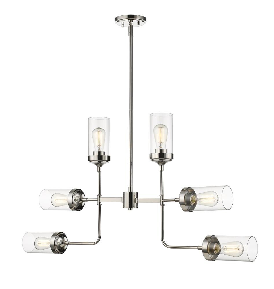 Z-Lite Calliope 6-Light Polished Nickel Modern/Contemporary Clear Glass ...