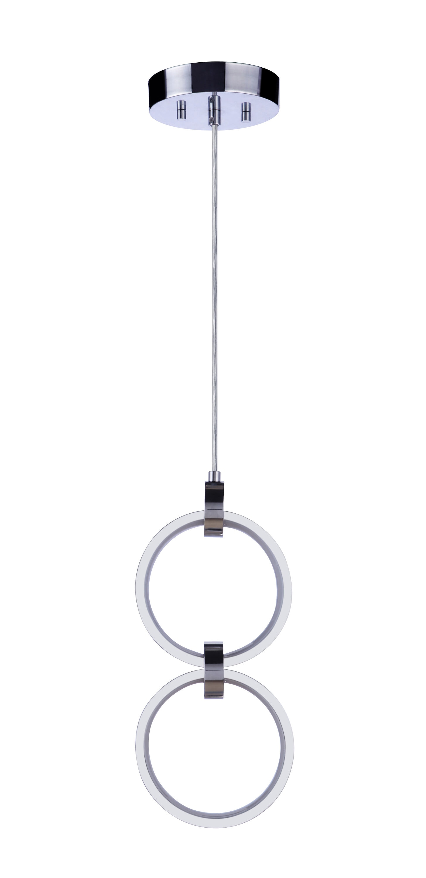Modern Chrome Frosted Glass LED Pendant Light
