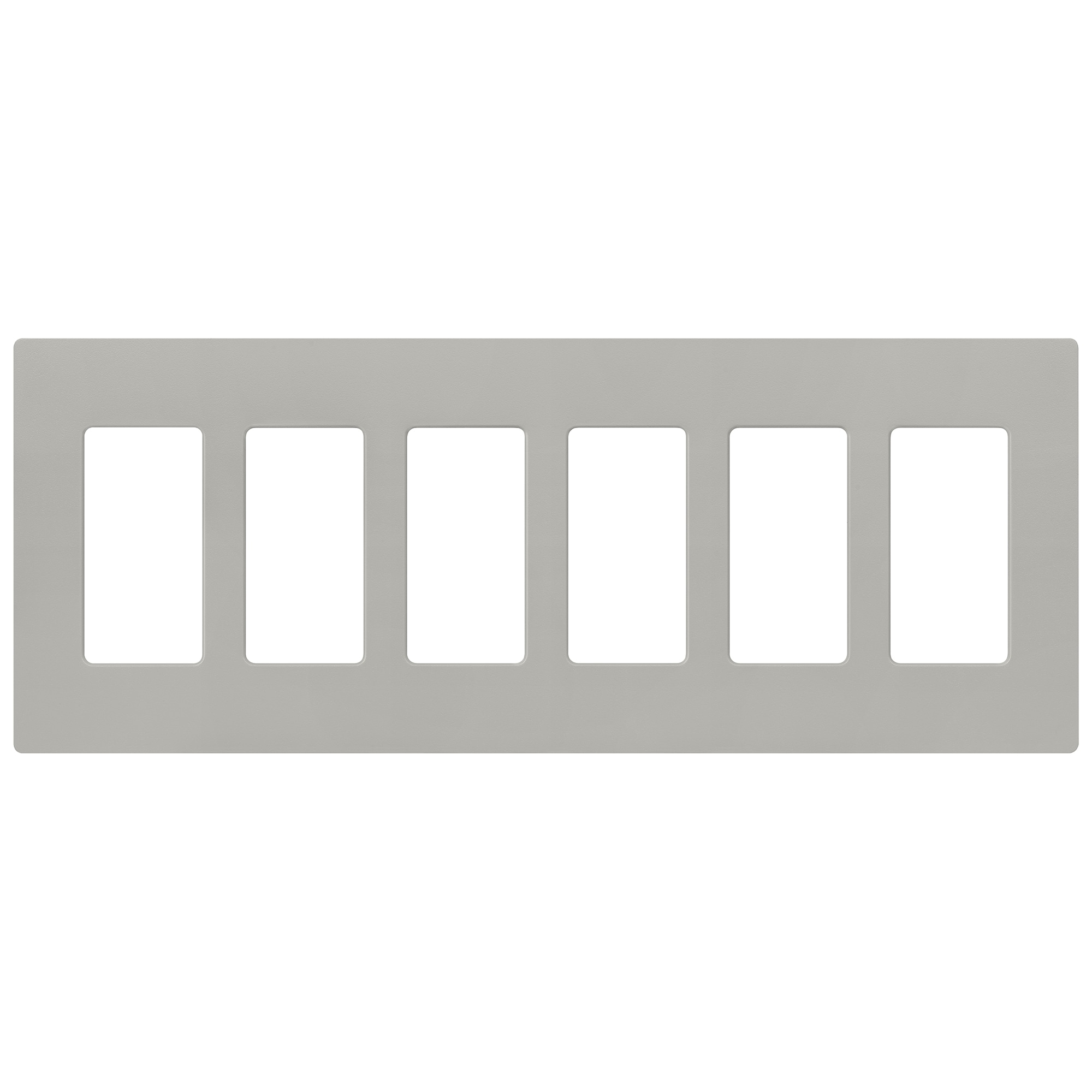 Lutron SC-6-PB Claro 6 -Gang Standard Size Pebble Plastic Indoor Screwless Decorator Wall Plate