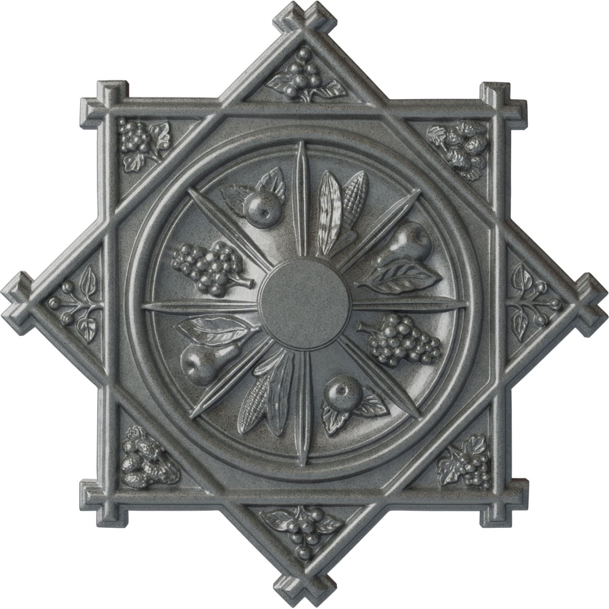 Ekena Millwork CM38ANPLS Antilles 38.25-in W x 38.25-in L Painted Platinum Polyurethane Whole Ceiling Medallion