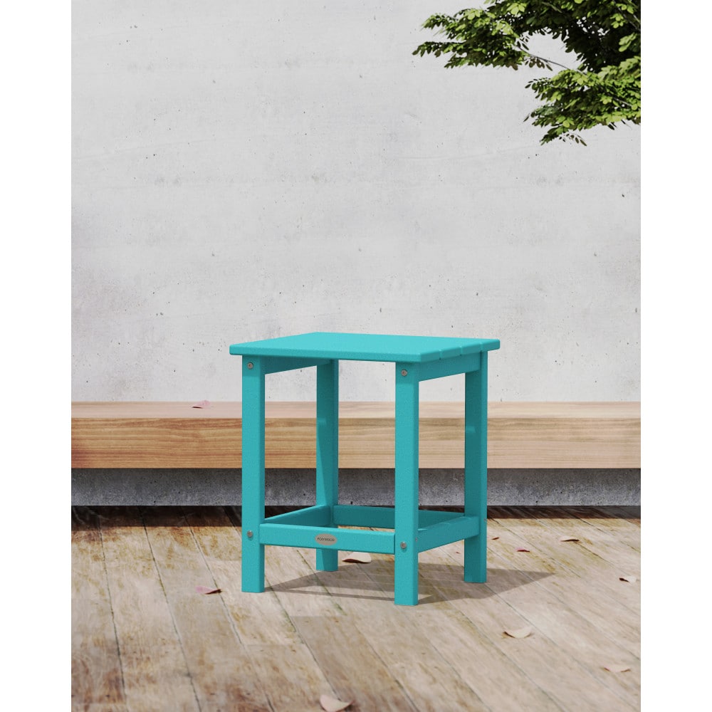 POLYWOOD ECT18AR Long Island Square Outdoor End Table 14.75-in W x 15-in L