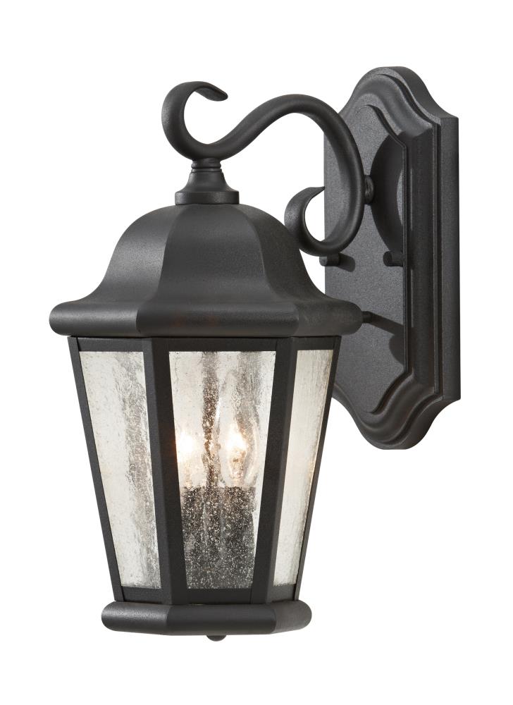 Generation Lighting Martinsville 2-Light 14.5-in H Satin Black Outdoor ...