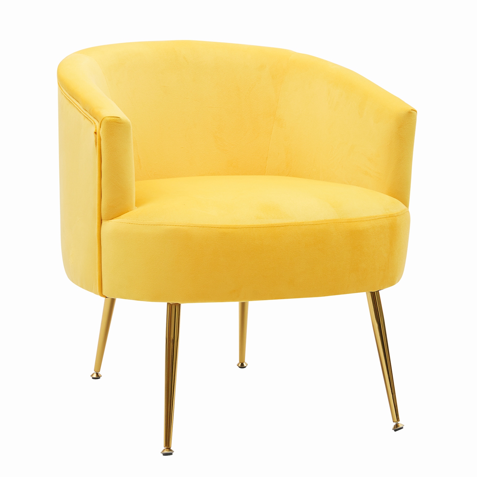 AHIOU HOME Oxford Modern Yellow Velvet Accent Chair in the Chairs ...