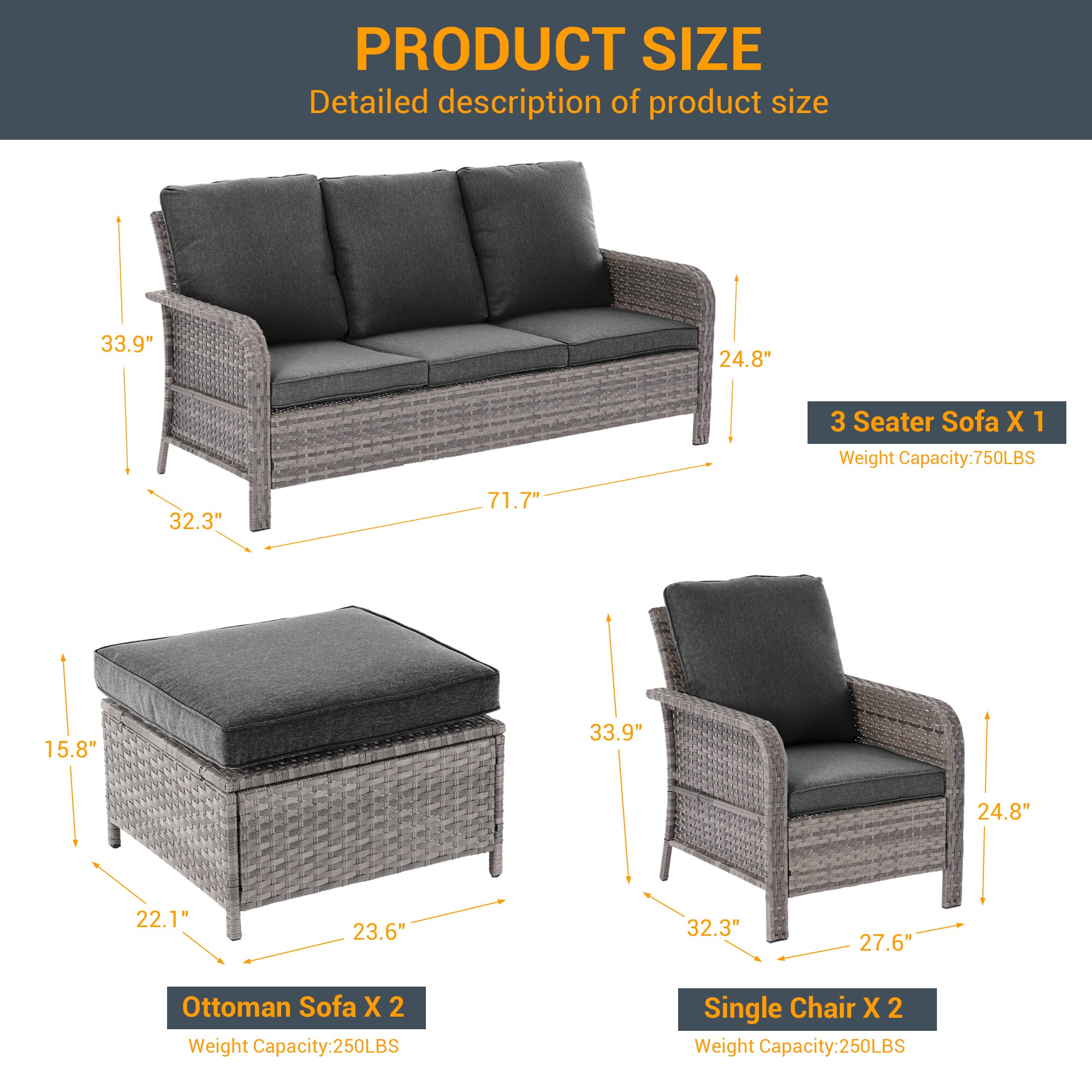 Sonkuki SD-PS-155HBK Patio-Conversation-Sets - View #3