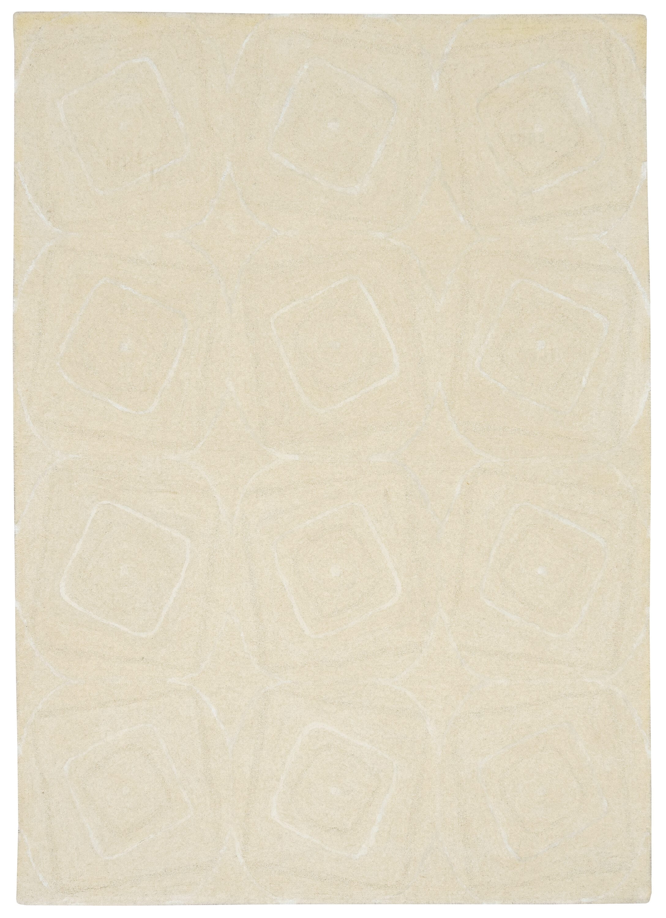 Everyday Woven EVE12615X7 5 x 7 (ft) Tufted Wool Ivory Rectangular Indoor Abstract Mid-Century Modern Area rug