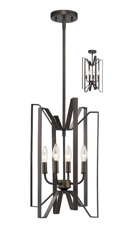 Marsala 4-Light Brushed Nickel and Bronze Pendant