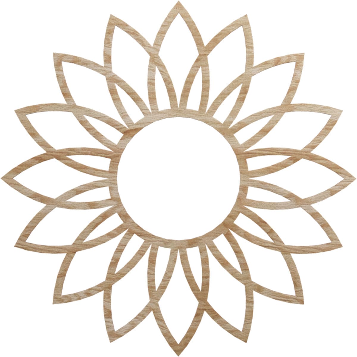 Ekena Millwork CMWP32X32X0375DARO Daisy Fretwork 32-in W x 32-in L Contemporary Red Oak Wood Whole Ceiling Medallion