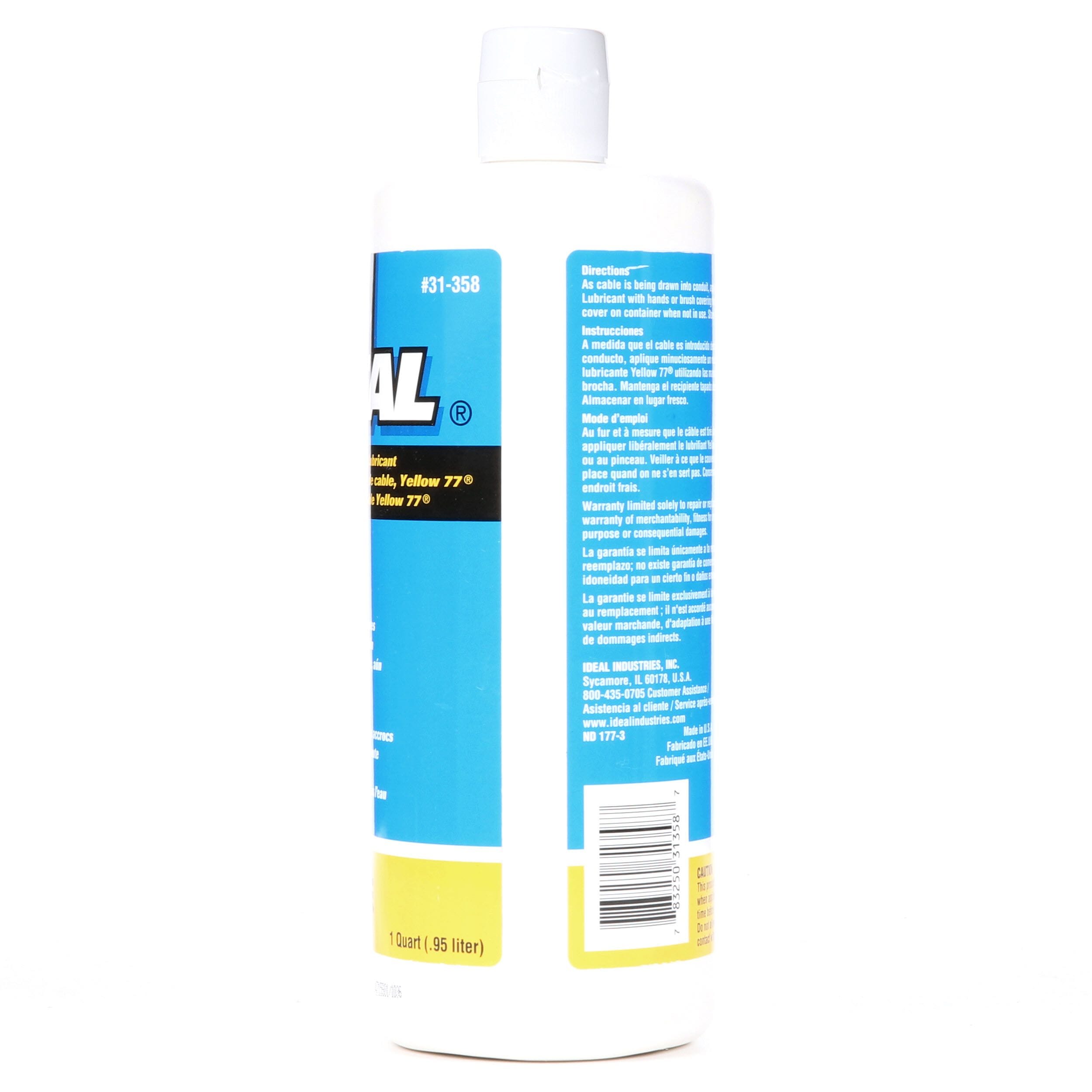 Ideal 31-358 Yellow 77 Wire Pulling Lubricant 1-Quart Squeeze Bottle NEW
