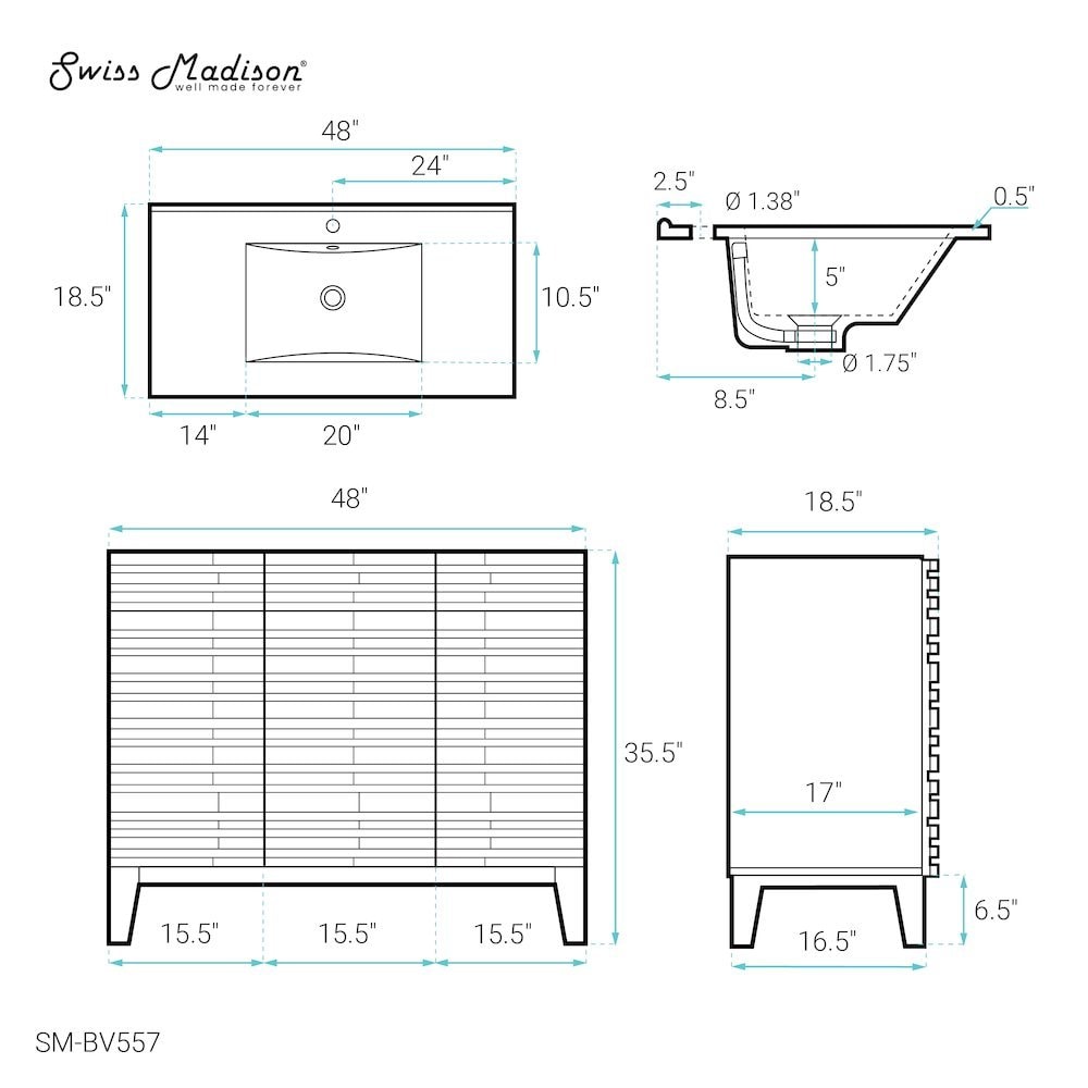 Swiss Madison SM-5-BV557 Bath-Vanity-Combo - View #7