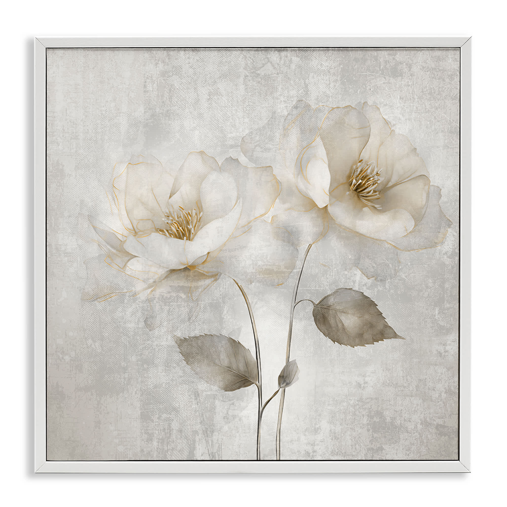 Stupell Industries BS-285-WFR-12X12 Blooming Roses Bunch White Framed Giclee Art By Irene Weisz 12 x 12