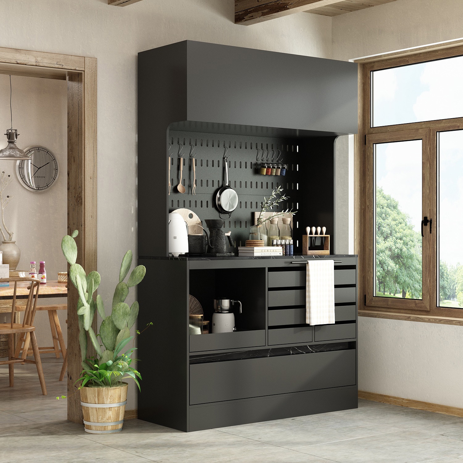 FUFU&GAGA KF180117-03+04 Contemporary/Modern Black Pantry