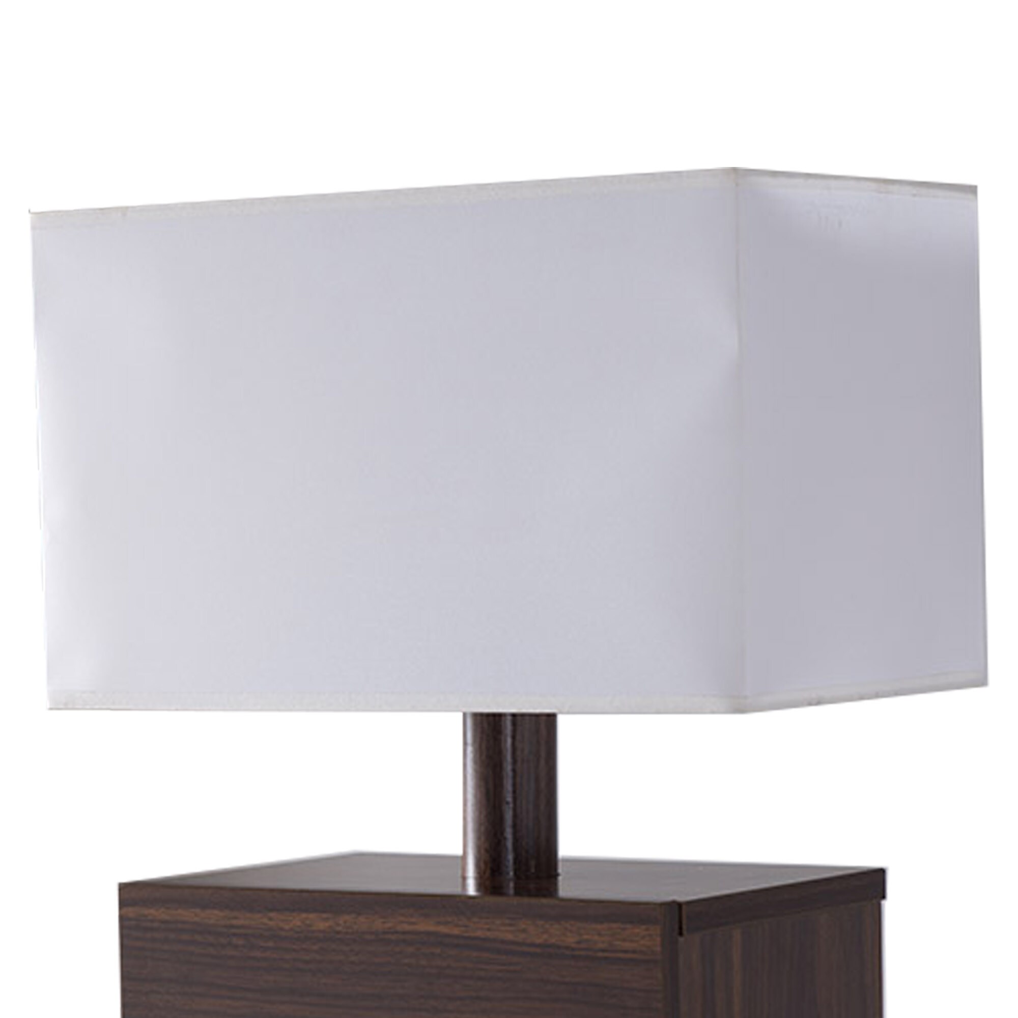 Benzara 24 In Brown Led Table Lamp With Fabric Shade In The Table Lamps Department At 2685