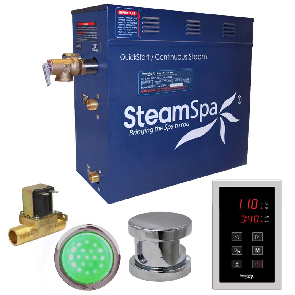 SteamSpa INT600CH-A Indulgence 6 Kw Quickstart Acu-steam Bath Generator Package with Built-In Auto Drain In Polished Chrome