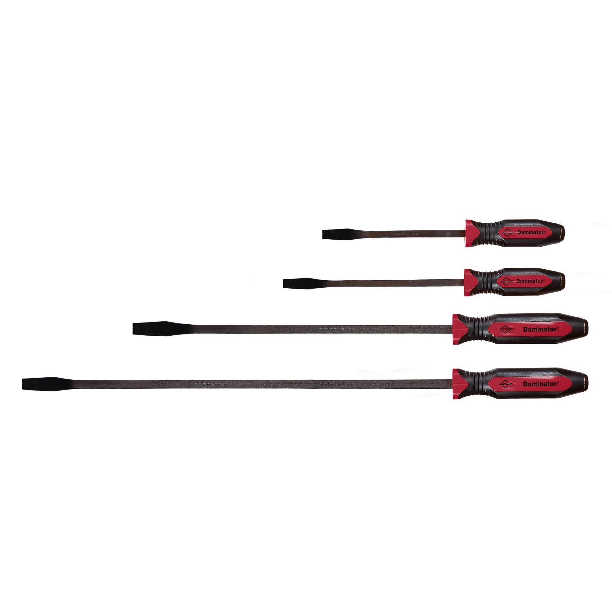 Mayhew Tools MAY-14064 Red Dominator Straight Pry Bar Set - 4 Piece