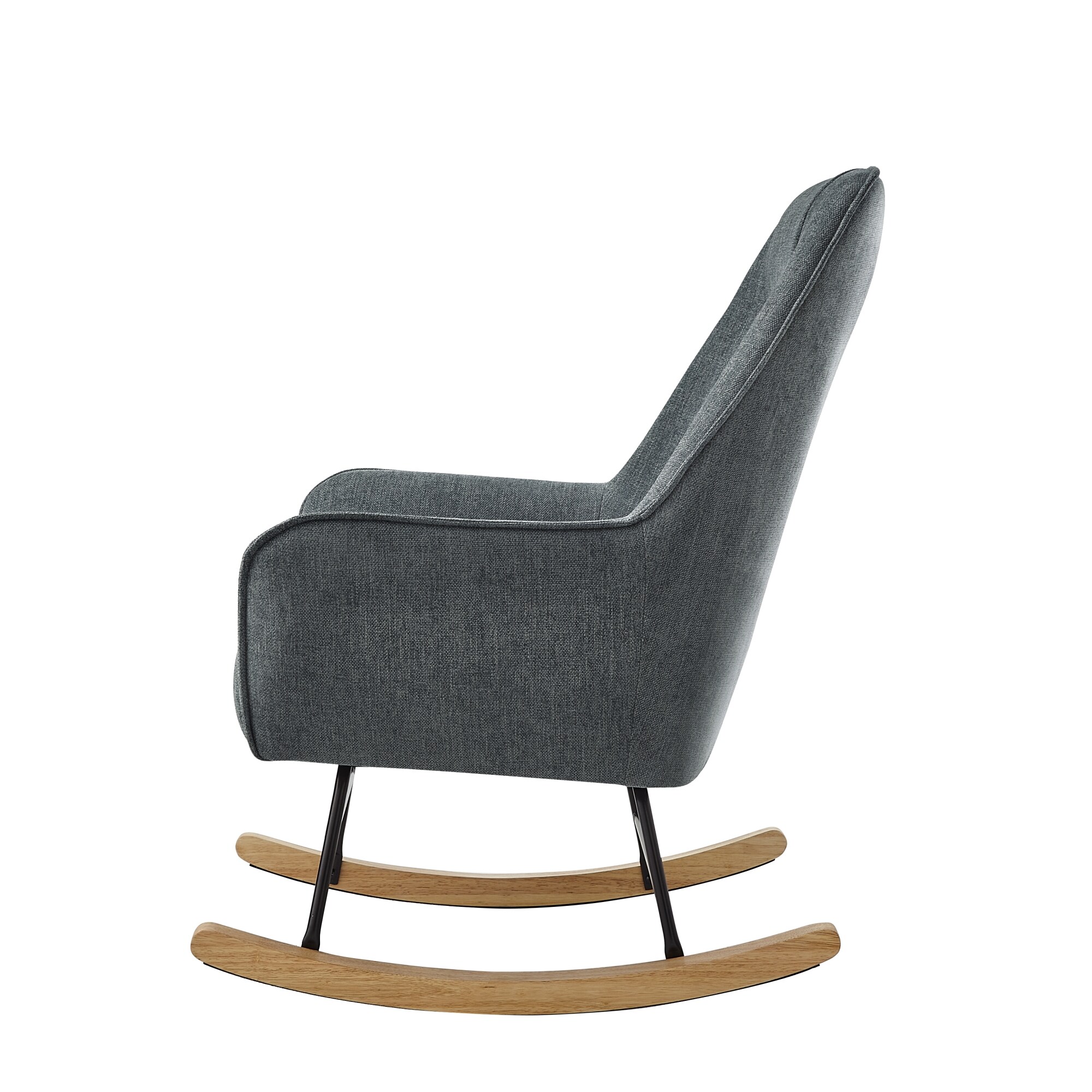 Inspired Home Kynsley Modern Dark Grey Linen Rocking Chair In The   64874923 