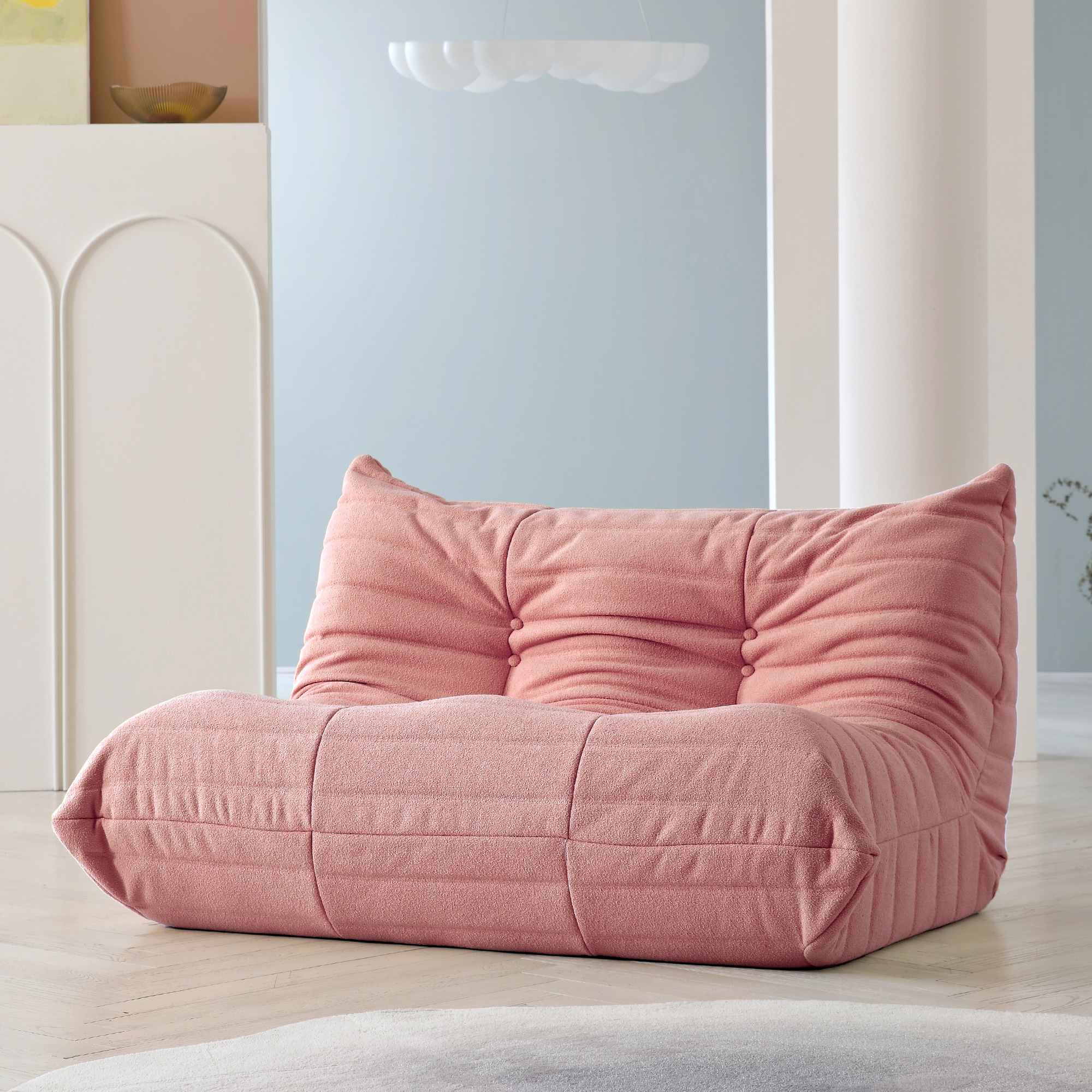 BuotiqHom DH-S2-117PK 53-in Casual Pink Velvet 2 -seater Loveseat