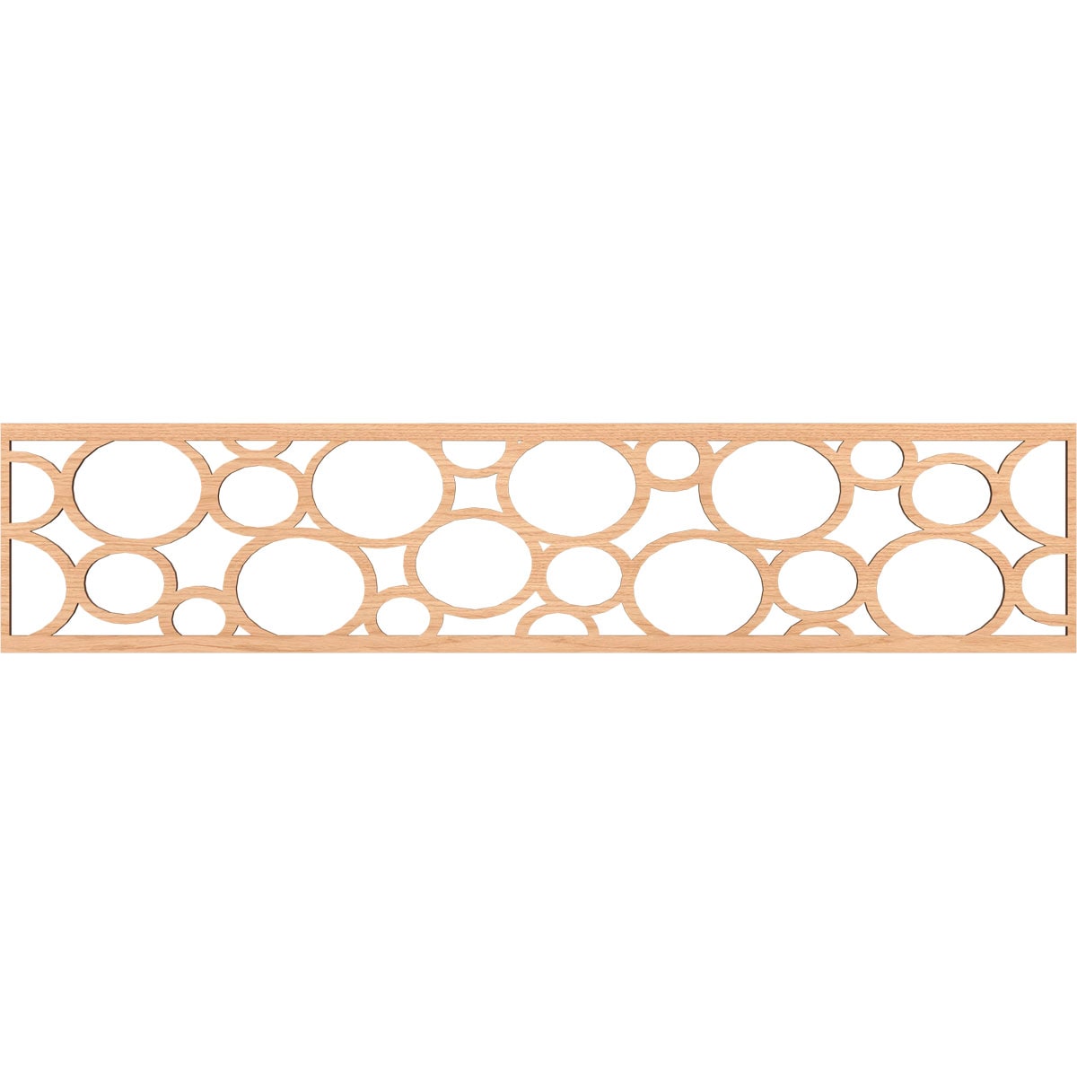 Ekena Millwork MLDA10X46HEMHI Hemingway Fretwork Flat Trim 10-in x 3.9-ft Hickory Brown Unfinished 2156664 Pierced Wall Panel Moulding