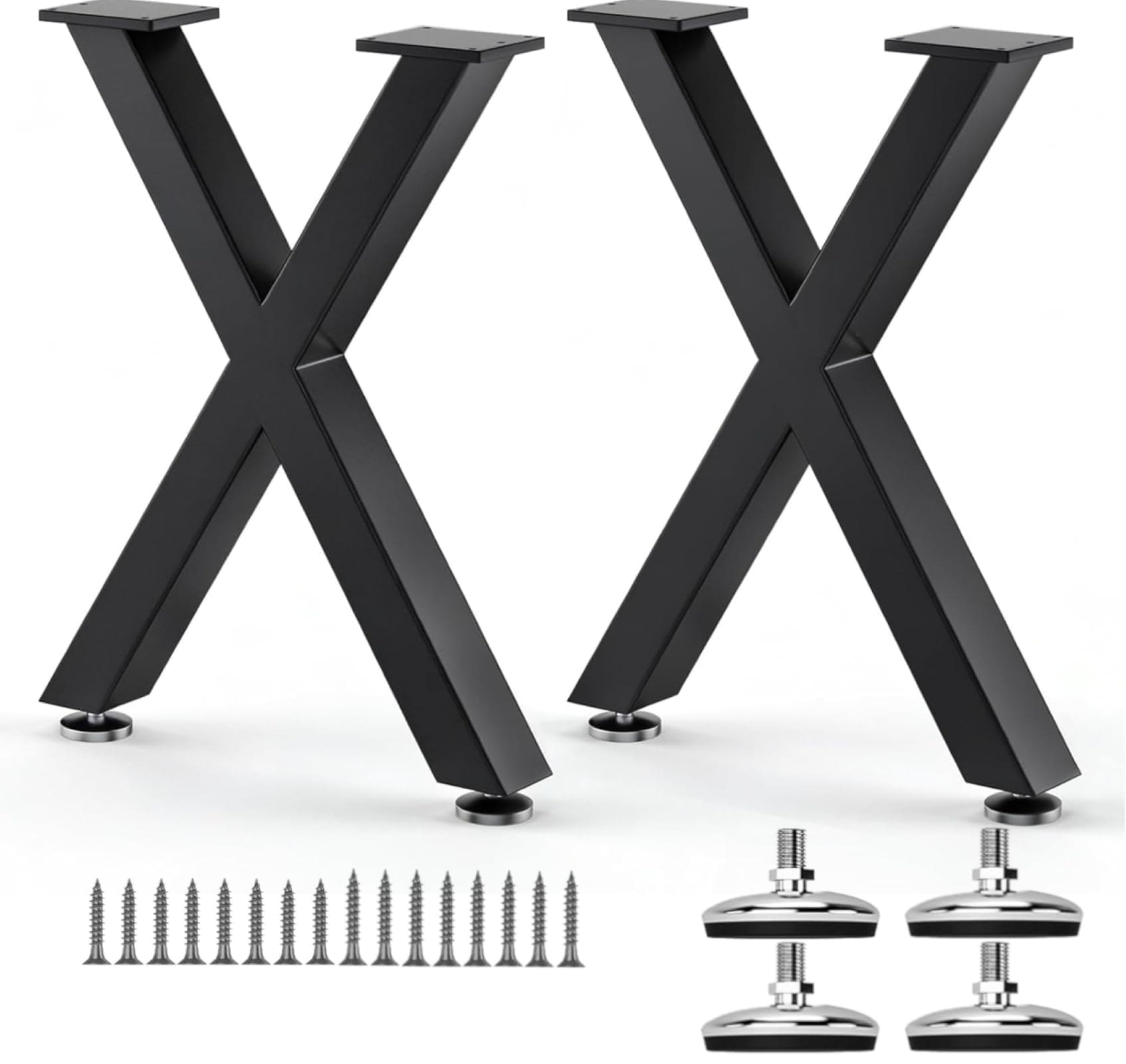 Phewnyzo Coffee Table Legs 16H x 11.7W Heavy Duty Metal Bench Legs X ...