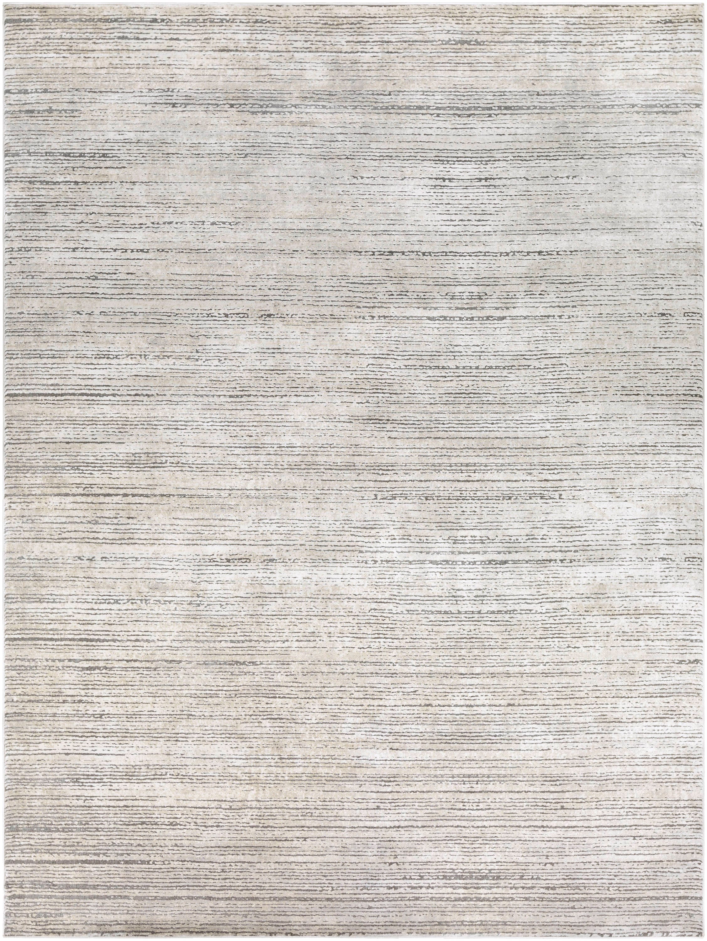 Emma Modern Gray Striped Wool-Blend 7'10" x 10'2" Area Rug