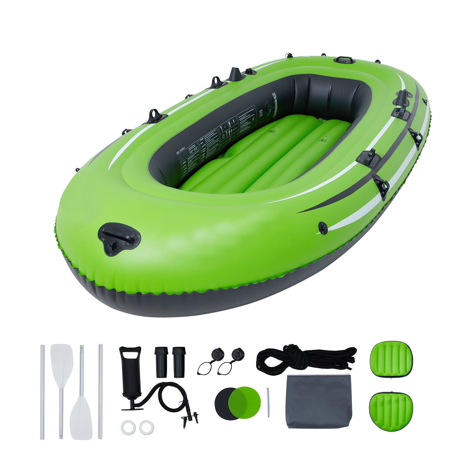 VEVOR YCK4RK00000087X5RV0 Inflatable Boat 9.84-ft x 55.1-in Green 2 -Person Paddle Boat