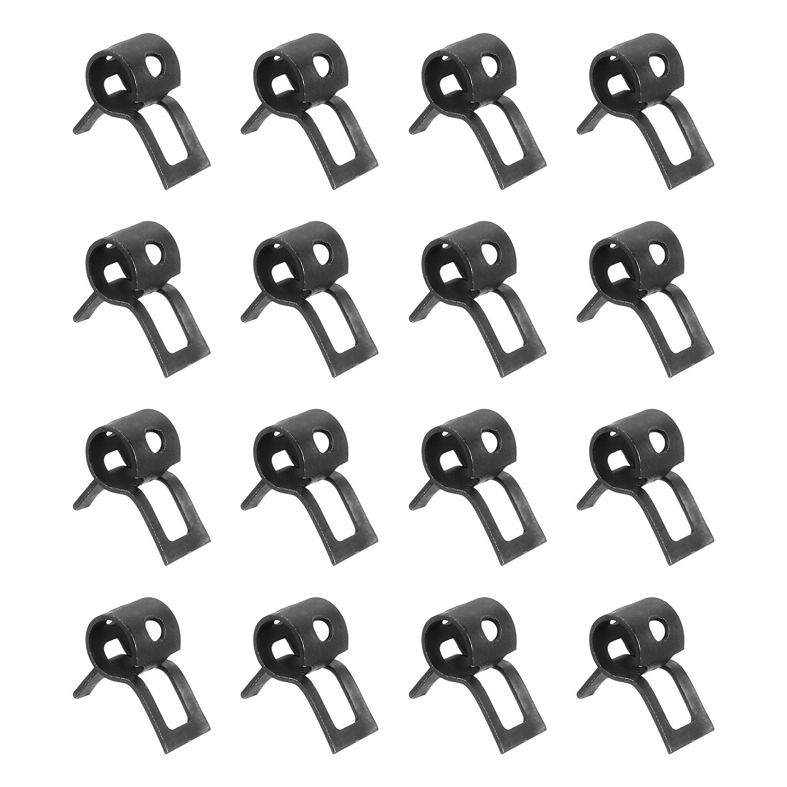 Unique Bargains 16pcs Spring Band Type Action Fuel/Silicone Vacuum Hose Pipe Clamp 5mm Low-Pressure Air Spring Hose Clip Clamp for Automotive Oil Pipe Water Pipe Black #S26051100UX9042