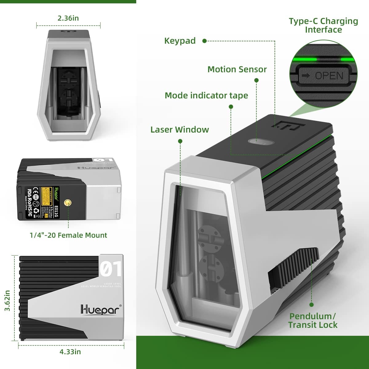 Huepar E011G Laser-Level - View #8