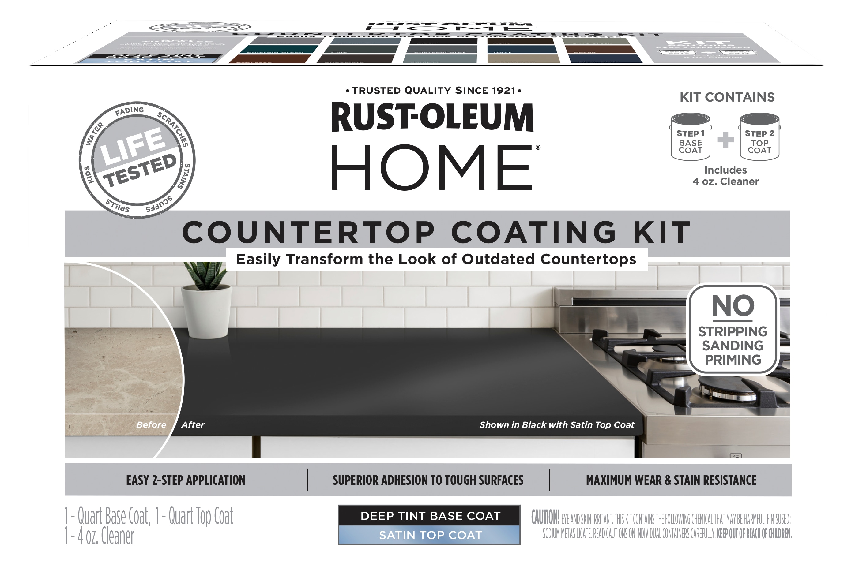 Rust-Oleum HOME Countertop Deep Base Satin Countertop Refinishing Kit ...