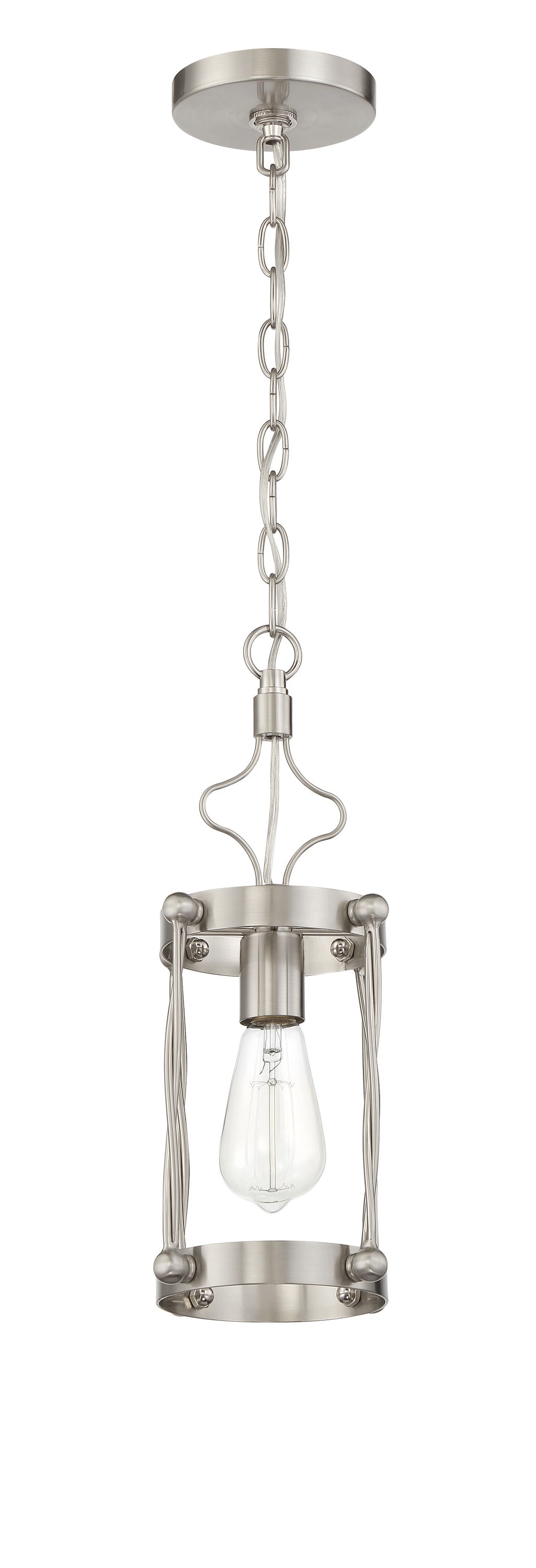 Jolenne Brushed Polished Nickel Mini Pendant Light