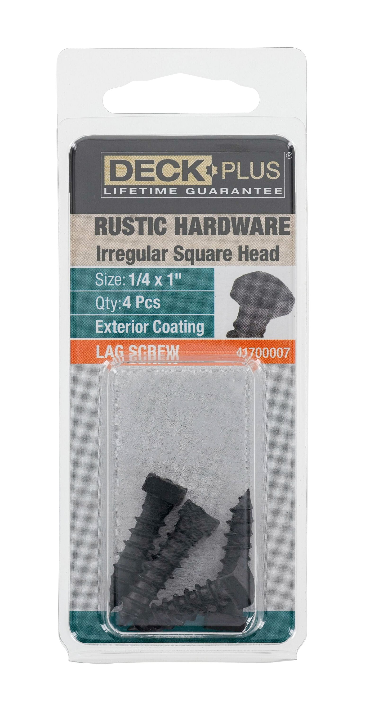Deck Plus 41700007 1/4-in x 1-in Black Epoxy Irregular -Head Exterior Lag screws 4 -Pack