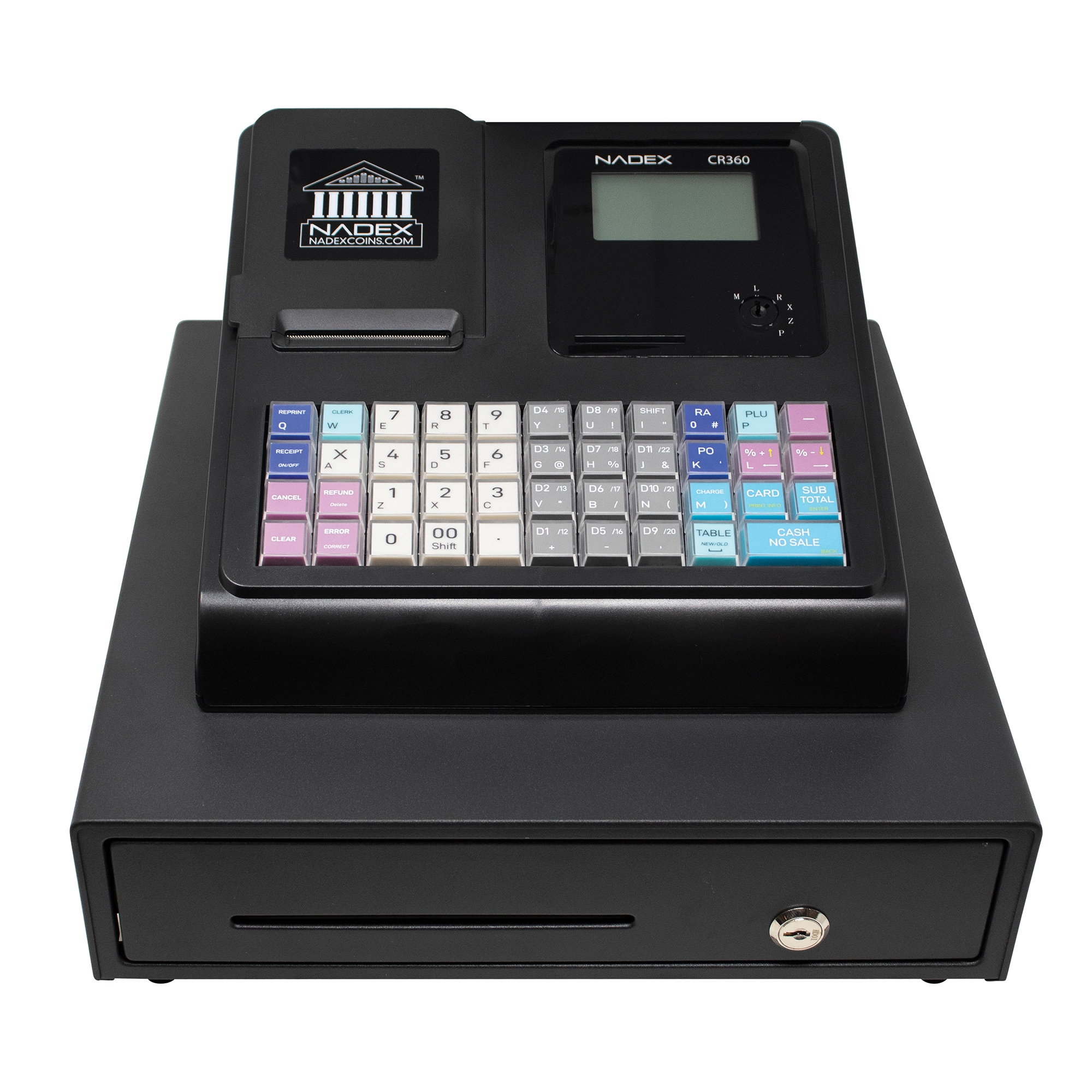 Nadex Coins CR360 Small Cash Register with Keyed Lock, Black, 5-in LCD Display, 2-1/4-in Thermal Printing NWHNXTE1376 Sansujyuku sansujyuku.com