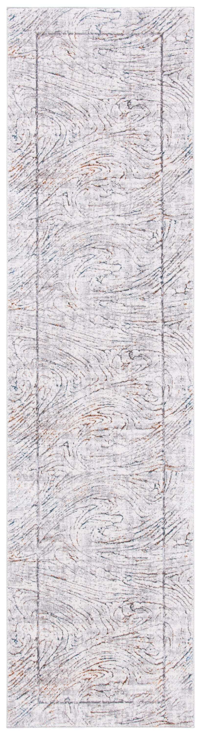 Abstract Gray Reversible Hand-knotted Synthetic Area Rug