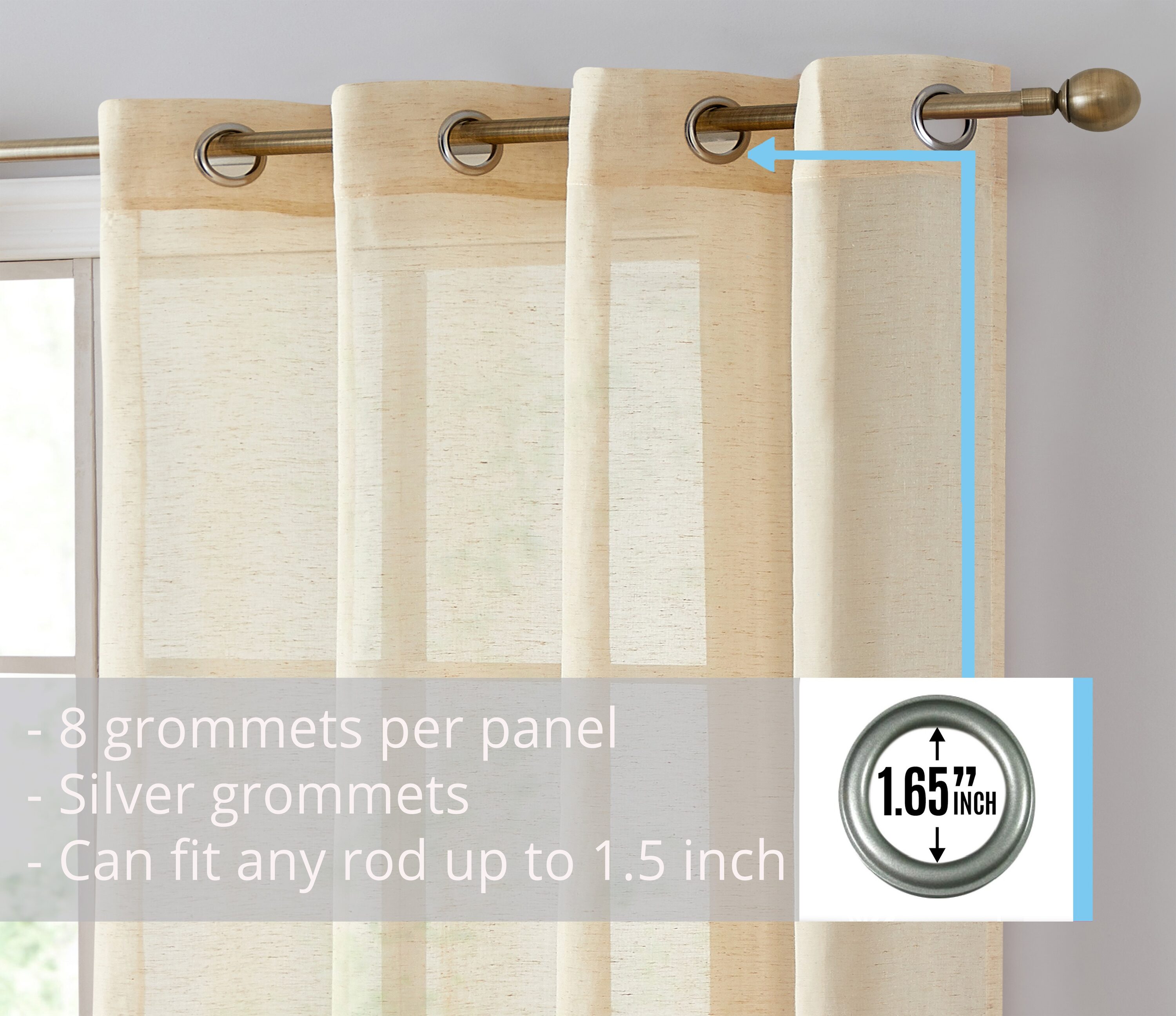 HLC.me SIERA-LN-BEIG84 curtains - View #3