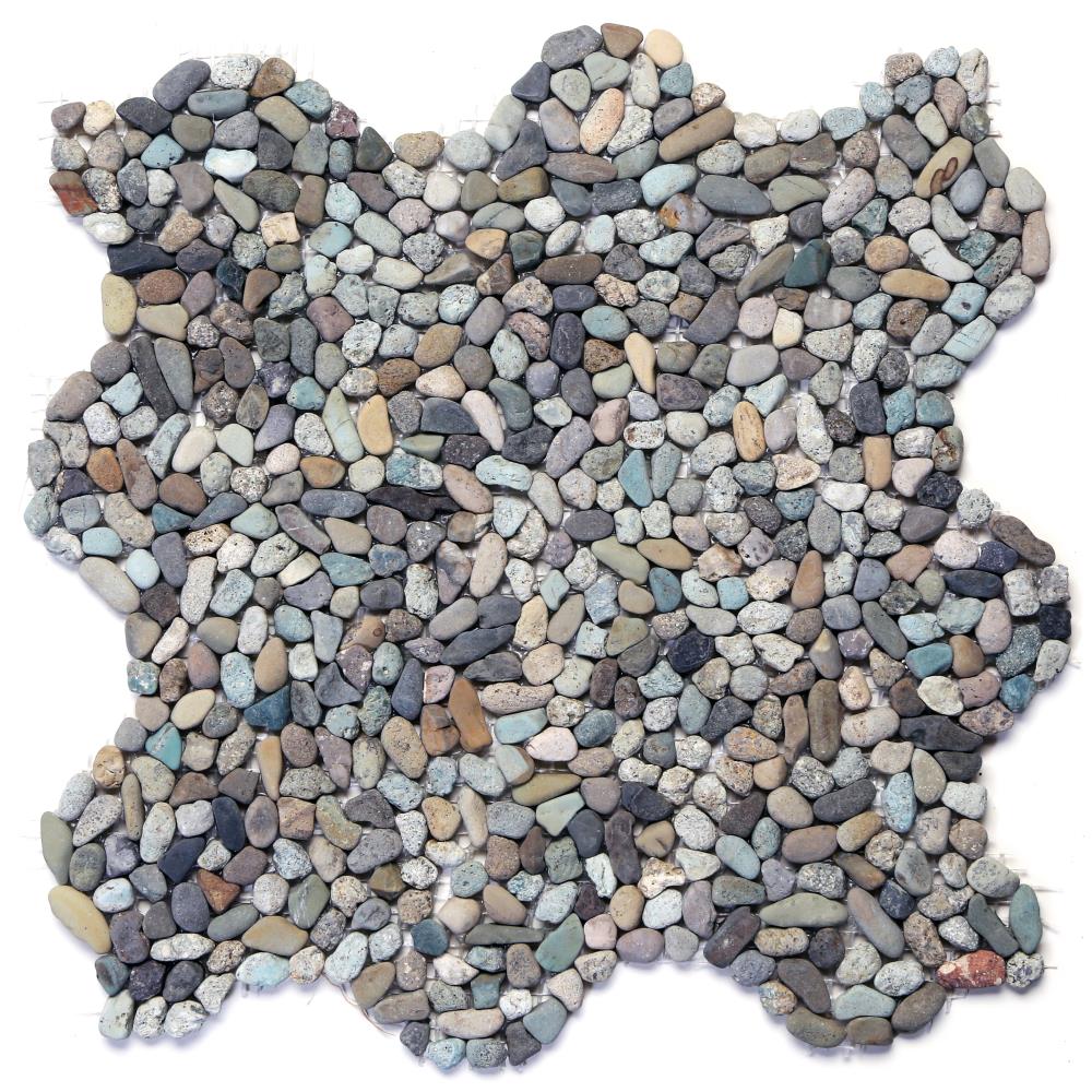 Solistone Micro Pebbles 10 Pack Cayman Blue 12 In X 12 In Honed Natural Stone Pebble Mosaic