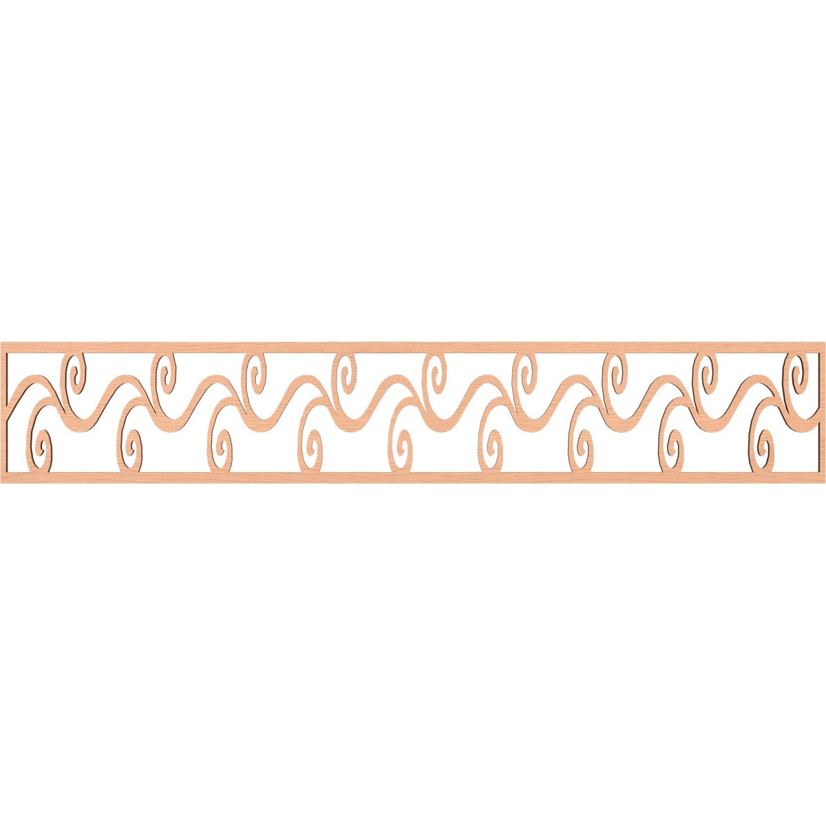 Ekena Millwork MLDA08X46TILAL Tilden Fretwork Flat Trim 8-in x 3.89-ft Alder Brown Unfinished 2155892 Pierced Wall Panel Moulding