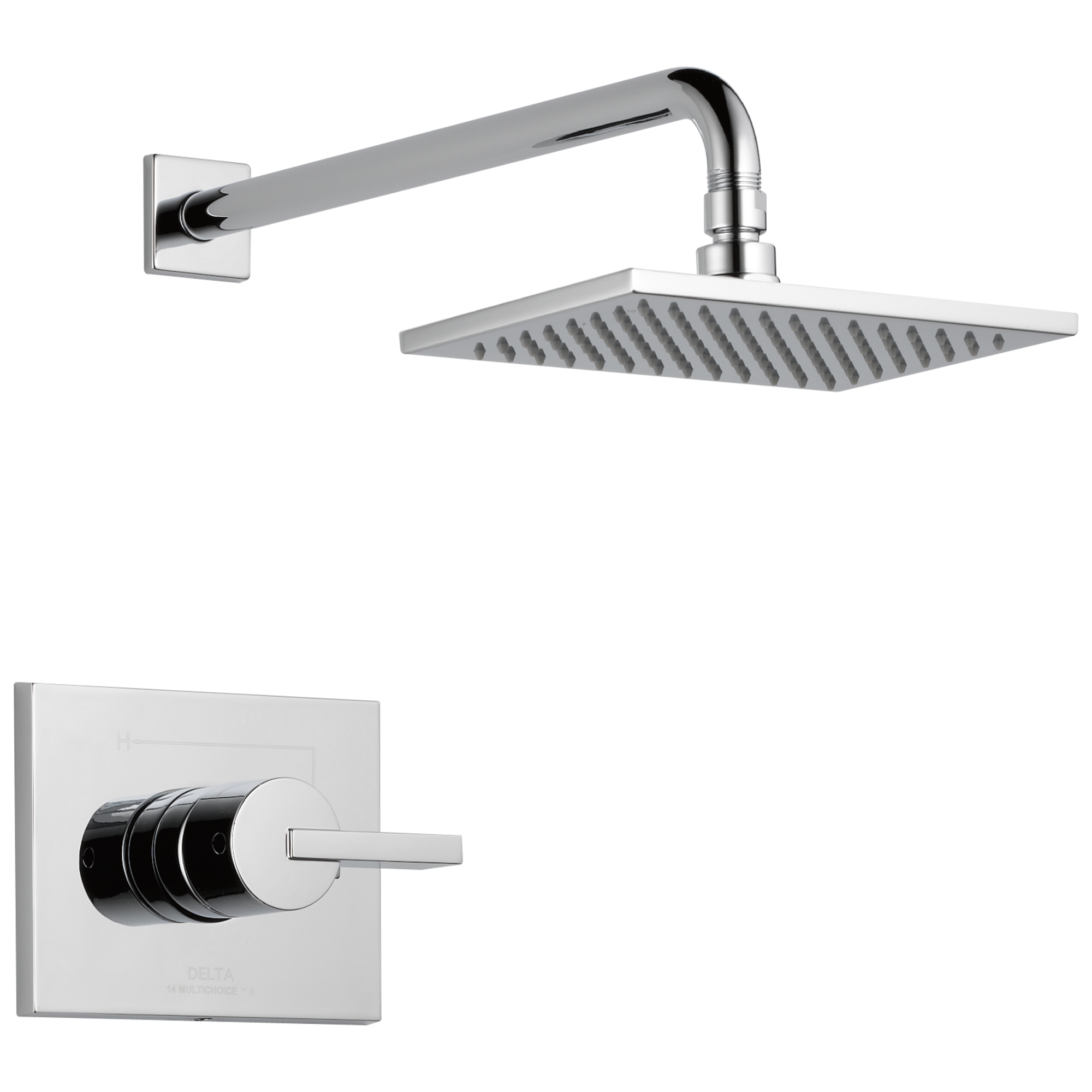 Delta T14253-WE Vero Chrome 1-handle Single function 5.7-in Square Shower Faucet